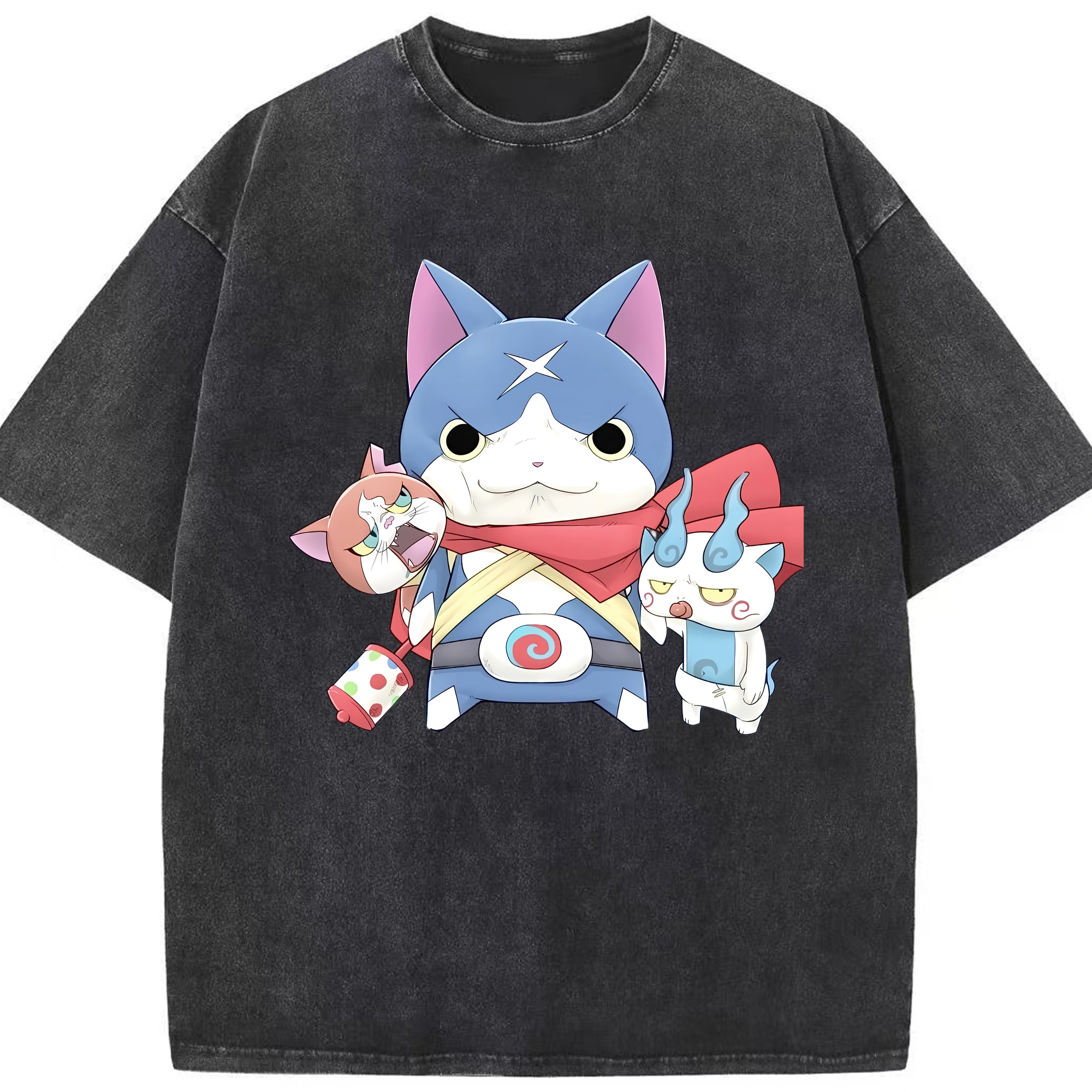 （画像用） 妖怪ウォッチ Yo-kai Watch 綿100% ヴィンテージ風 半袖Tシャツ（フロントプリント）