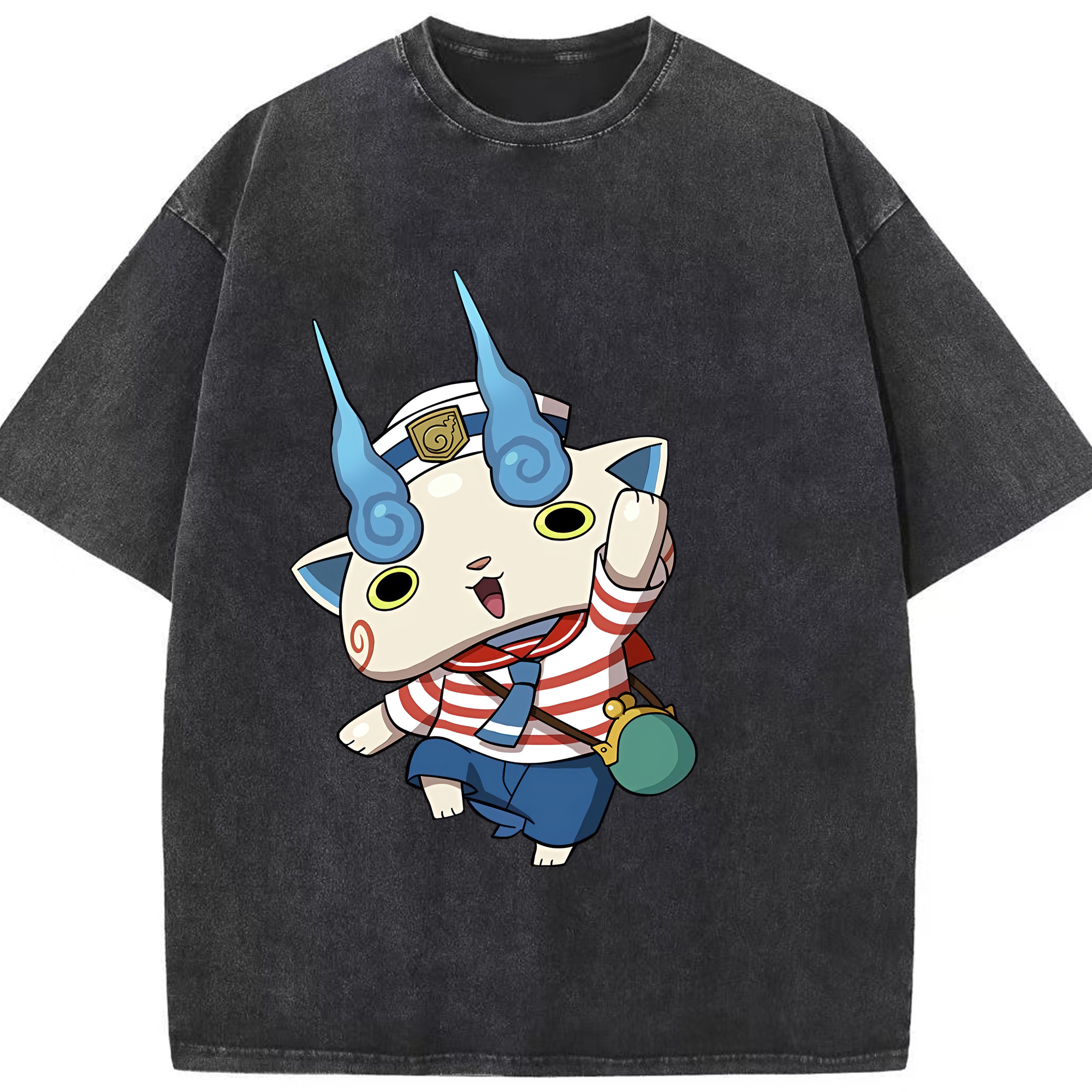 （画像用） 妖怪ウォッチ Yo-kai Watch 綿100% ヴィンテージ風 半袖Tシャツ（フロントプリント）