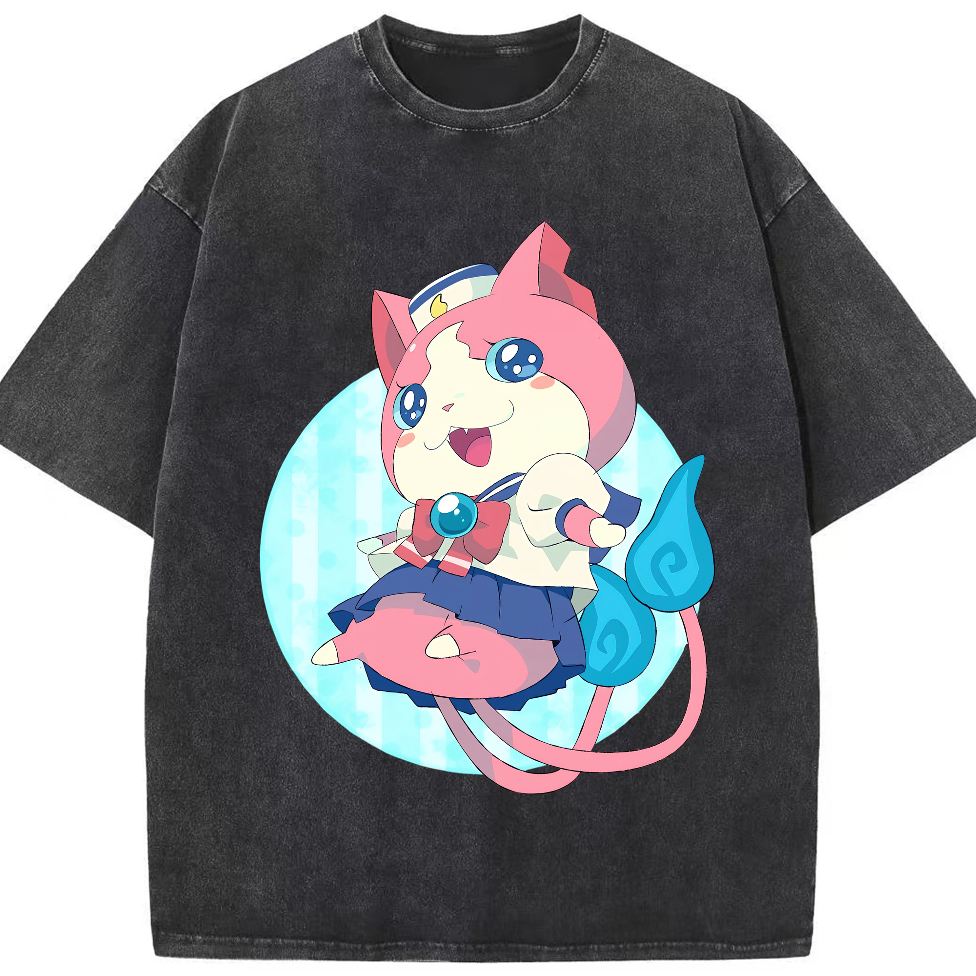 （画像用） 妖怪ウォッチ Yo-kai Watch 綿100% ヴィンテージ風 半袖Tシャツ（フロントプリント）