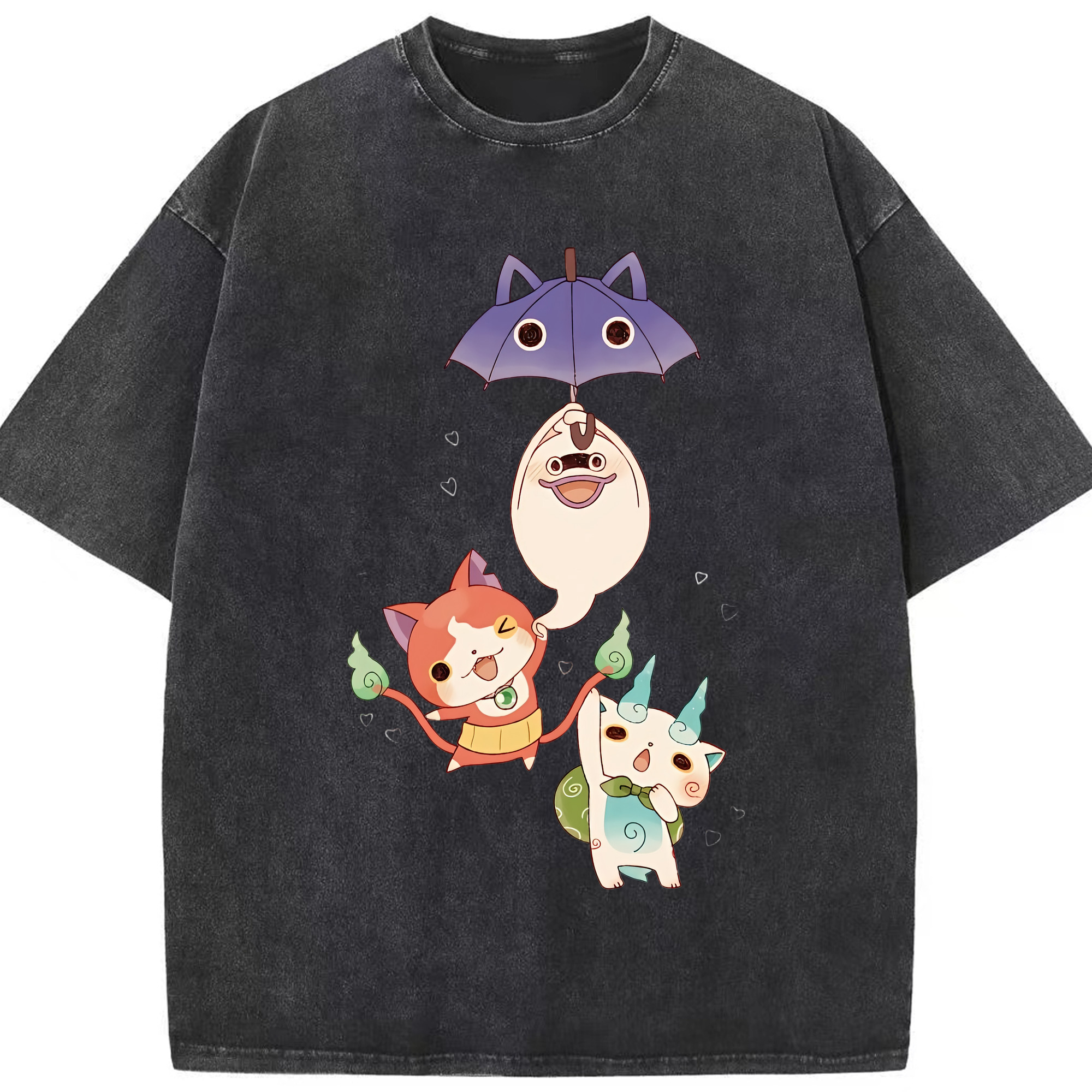（画像用） 妖怪ウォッチ Yo-kai Watch 綿100% ヴィンテージ風 半袖Tシャツ（フロントプリント）