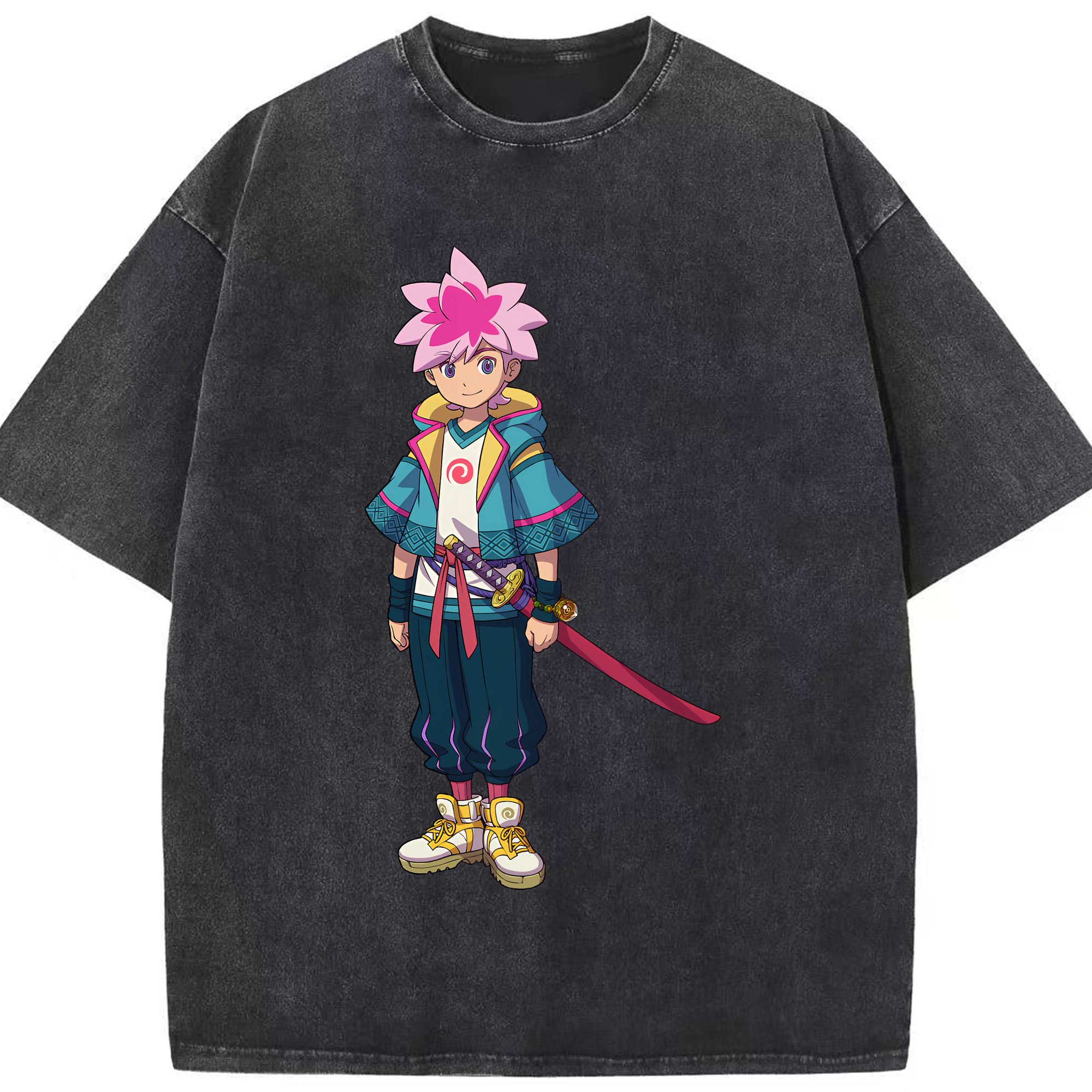 （画像用） 妖怪ウォッチ Yo-kai Watch 綿100% ヴィンテージ風 半袖Tシャツ（フロントプリント）