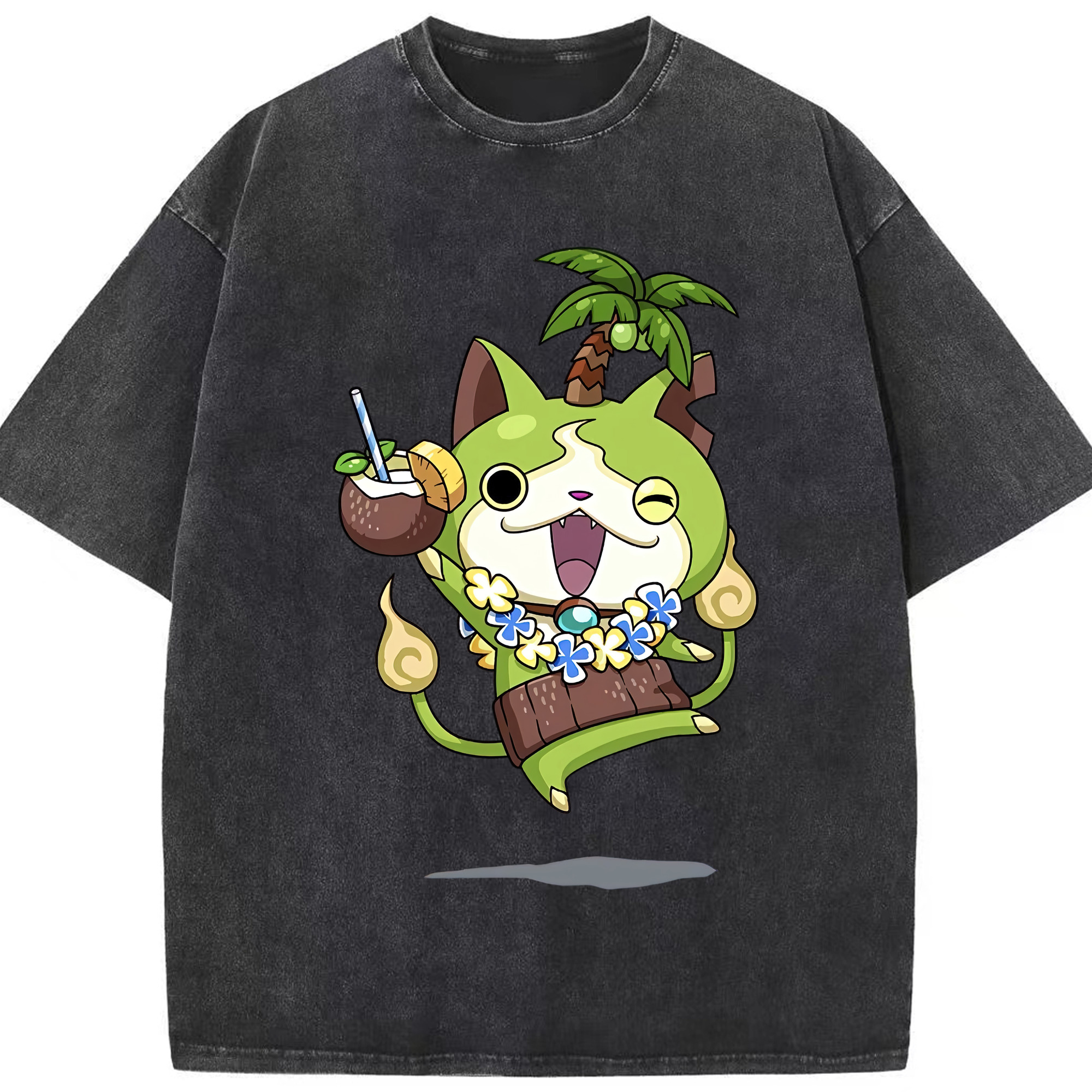 （画像用） 妖怪ウォッチ Yo-kai Watch 綿100% ヴィンテージ風 半袖Tシャツ（フロントプリント）