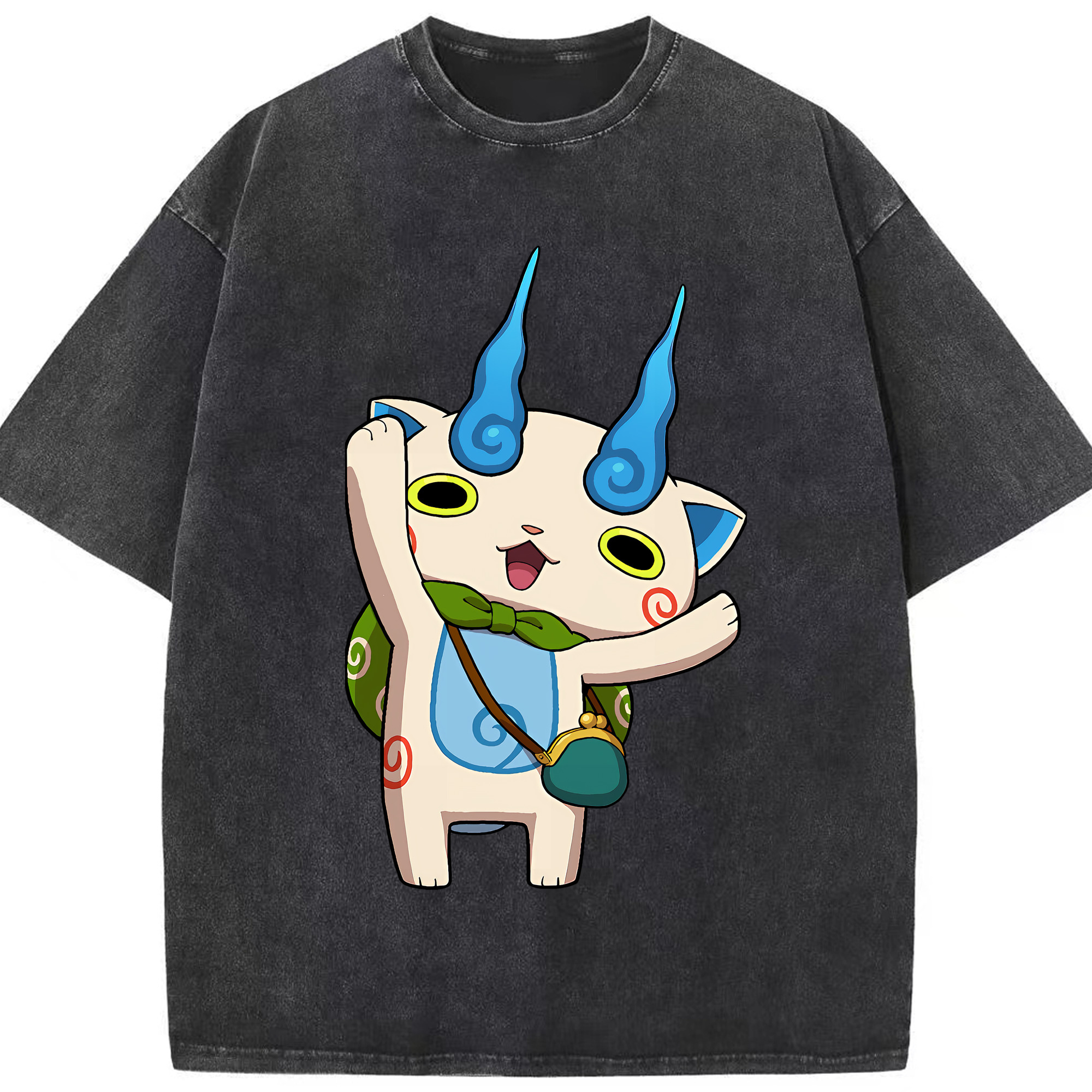 （画像用） 妖怪ウォッチ Yo-kai Watch 綿100% ヴィンテージ風 半袖Tシャツ（フロントプリント）