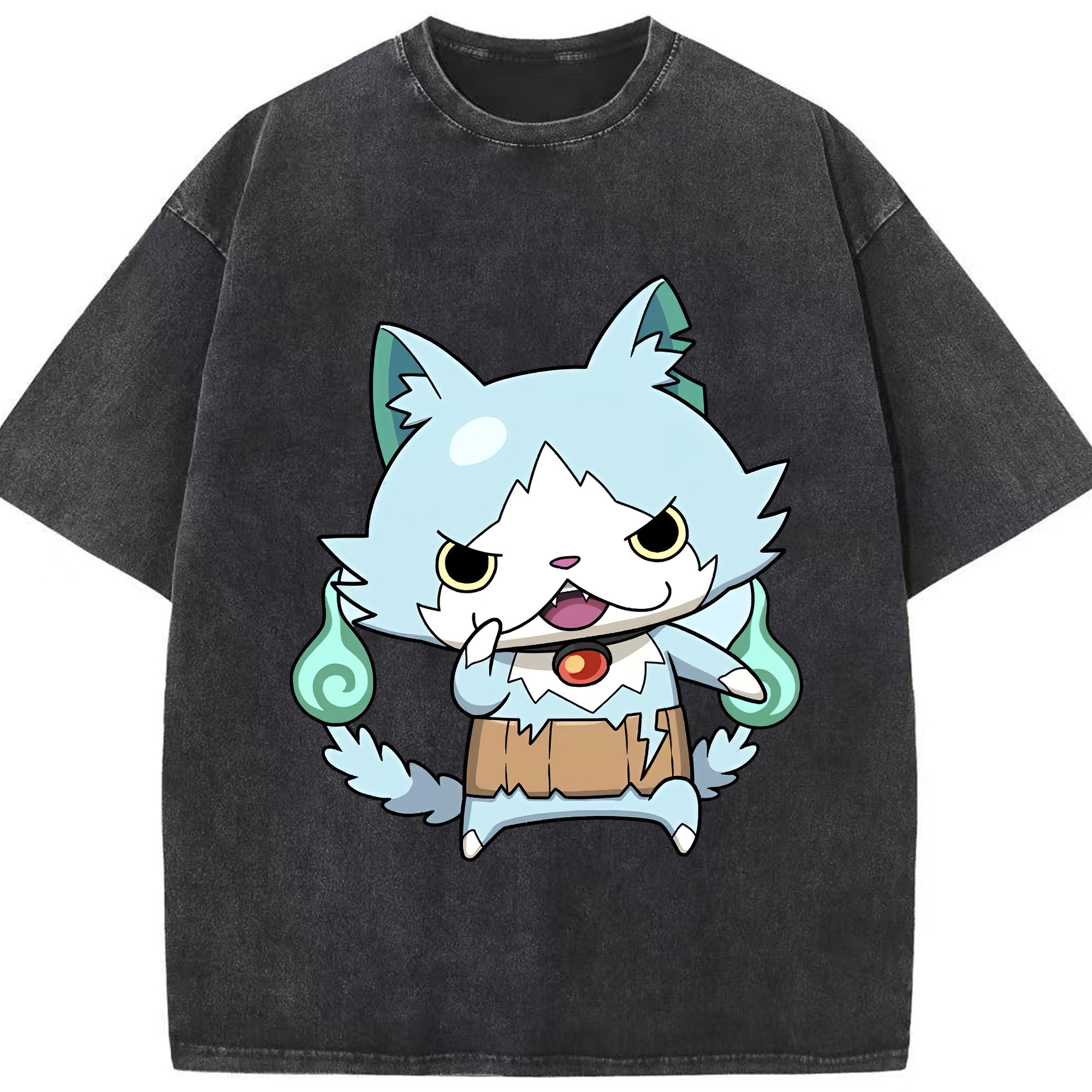 （画像用） 妖怪ウォッチ Yo-kai Watch 綿100% ヴィンテージ風 半袖Tシャツ（フロントプリント）