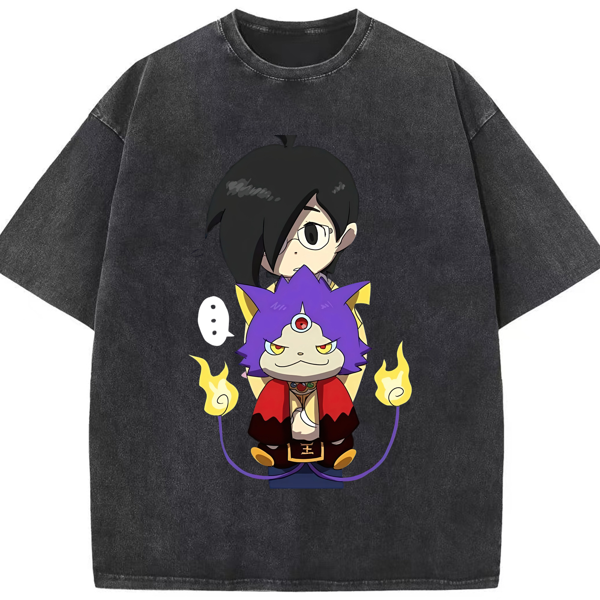 （画像用） 妖怪ウォッチ Yo-kai Watch 綿100% ヴィンテージ風 半袖Tシャツ（フロントプリント）