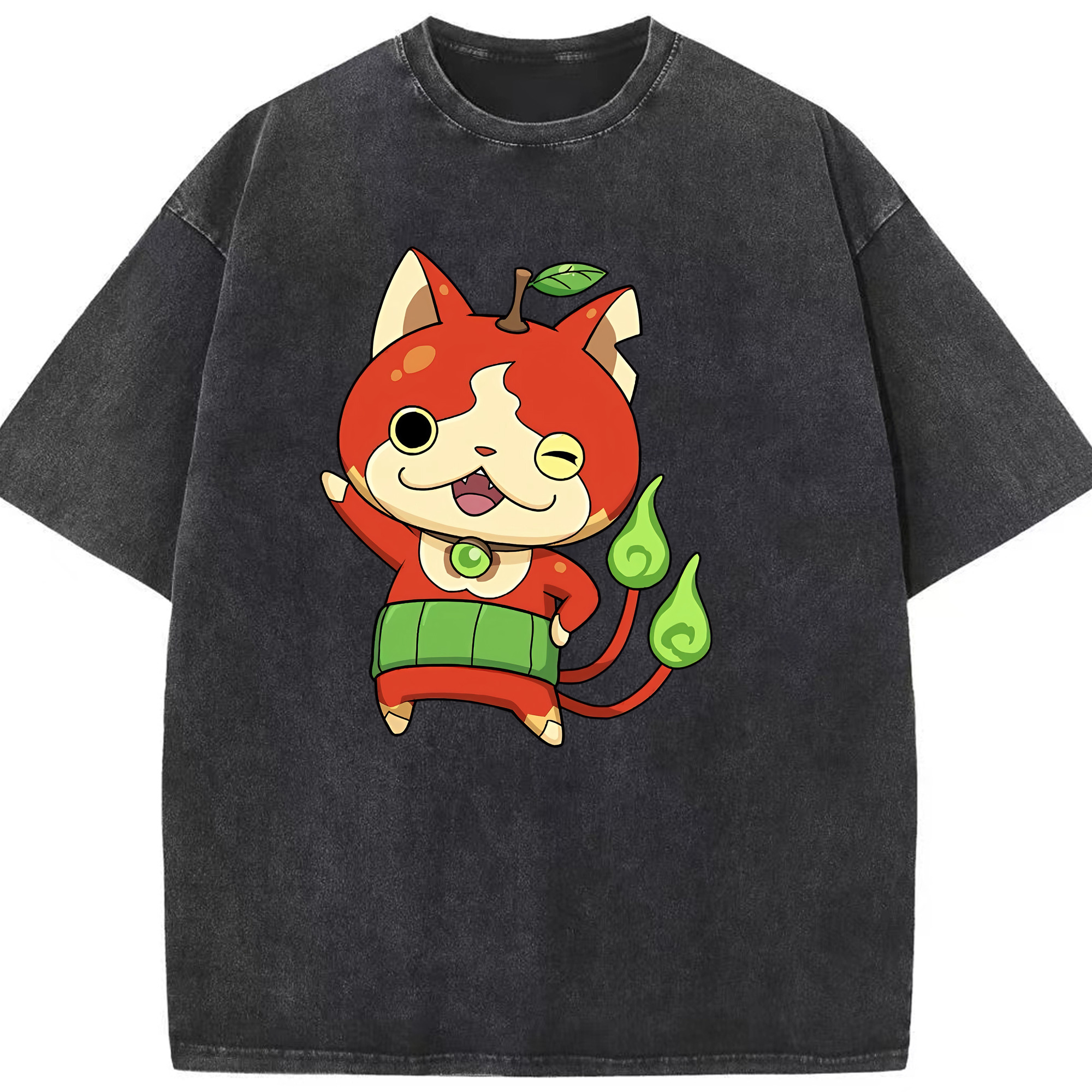 （画像用） 妖怪ウォッチ Yo-kai Watch 綿100% ヴィンテージ風 半袖Tシャツ（フロントプリント）