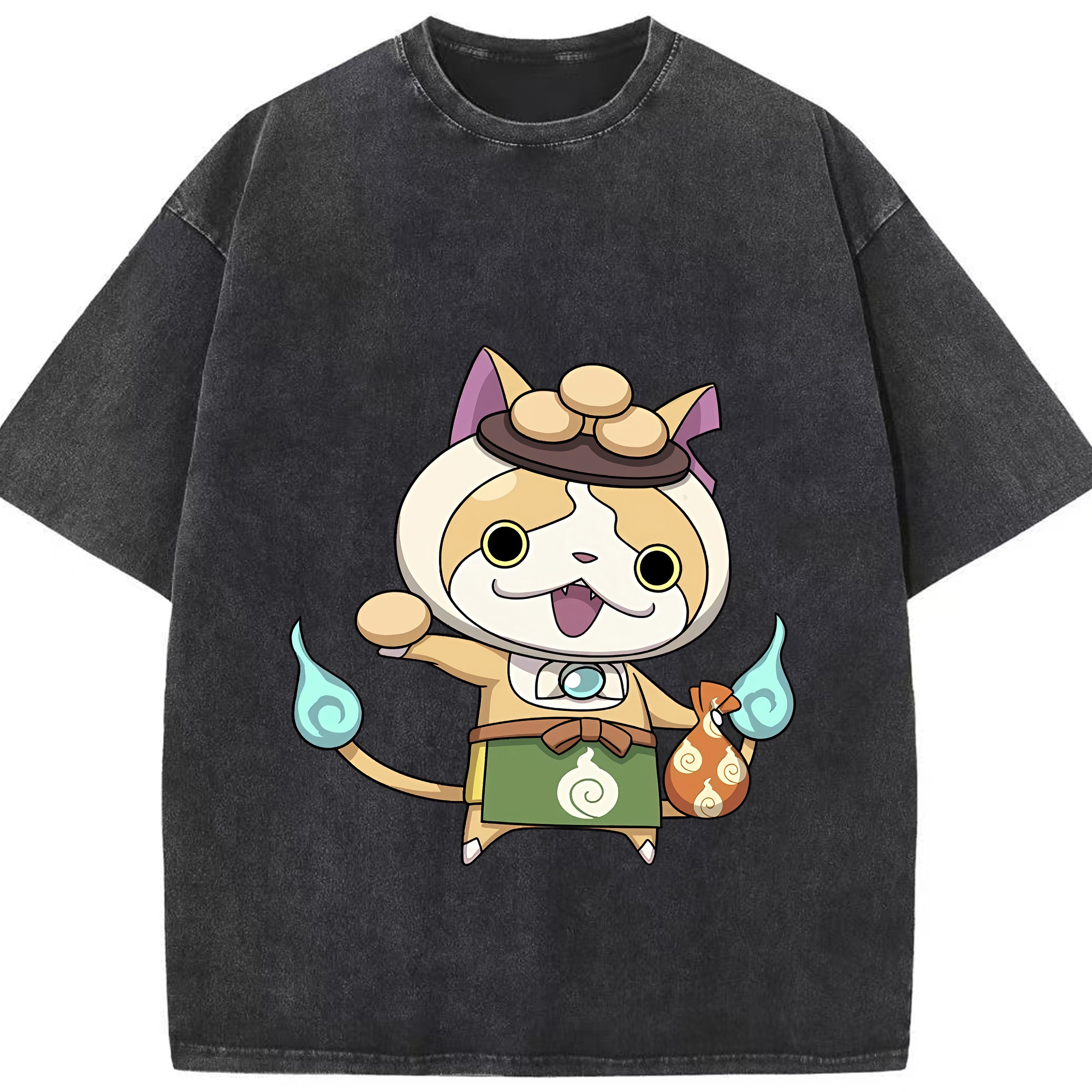 （画像用） 妖怪ウォッチ Yo-kai Watch 綿100% ヴィンテージ風 半袖Tシャツ（フロントプリント）