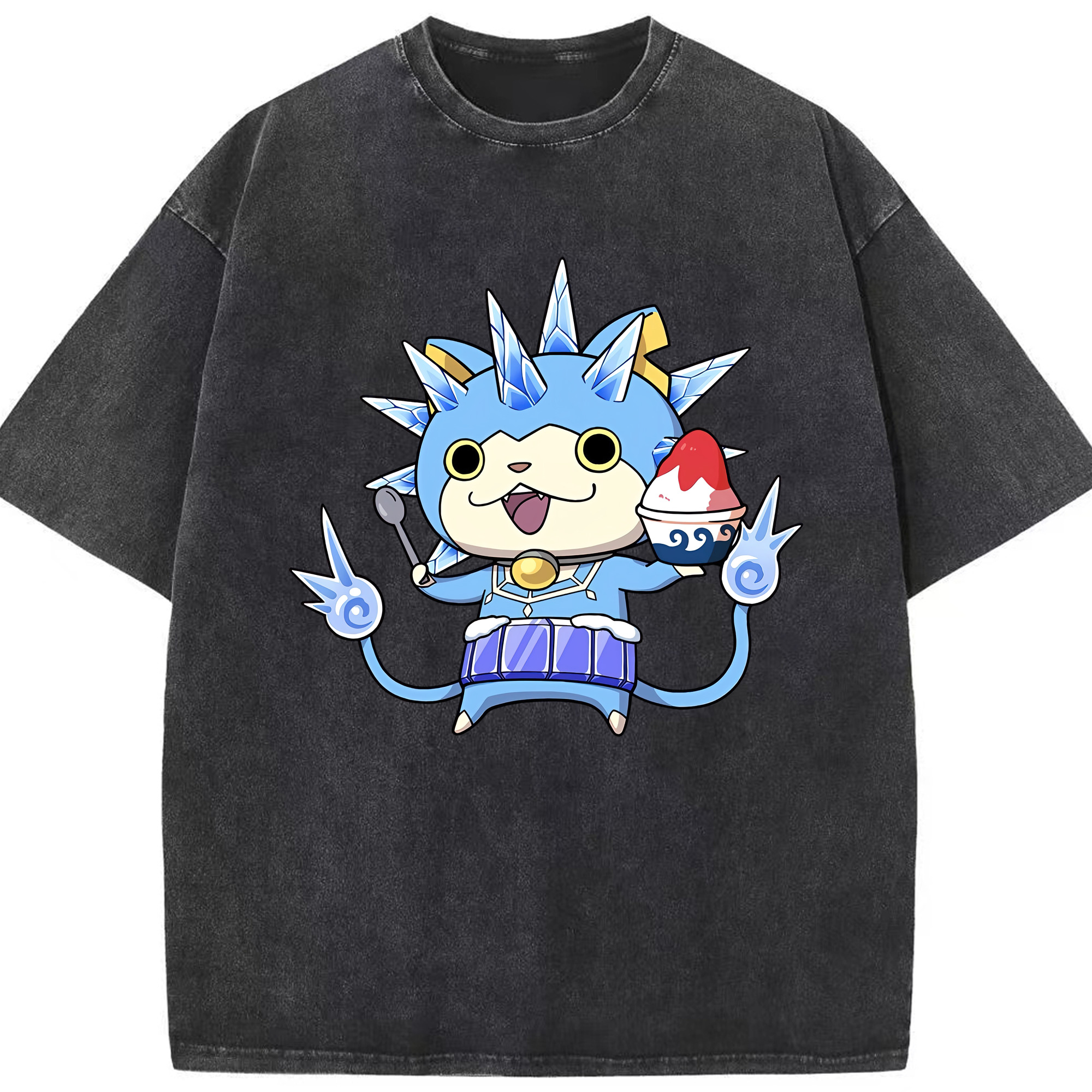 （画像用） 妖怪ウォッチ Yo-kai Watch 綿100% ヴィンテージ風 半袖Tシャツ（フロントプリント）