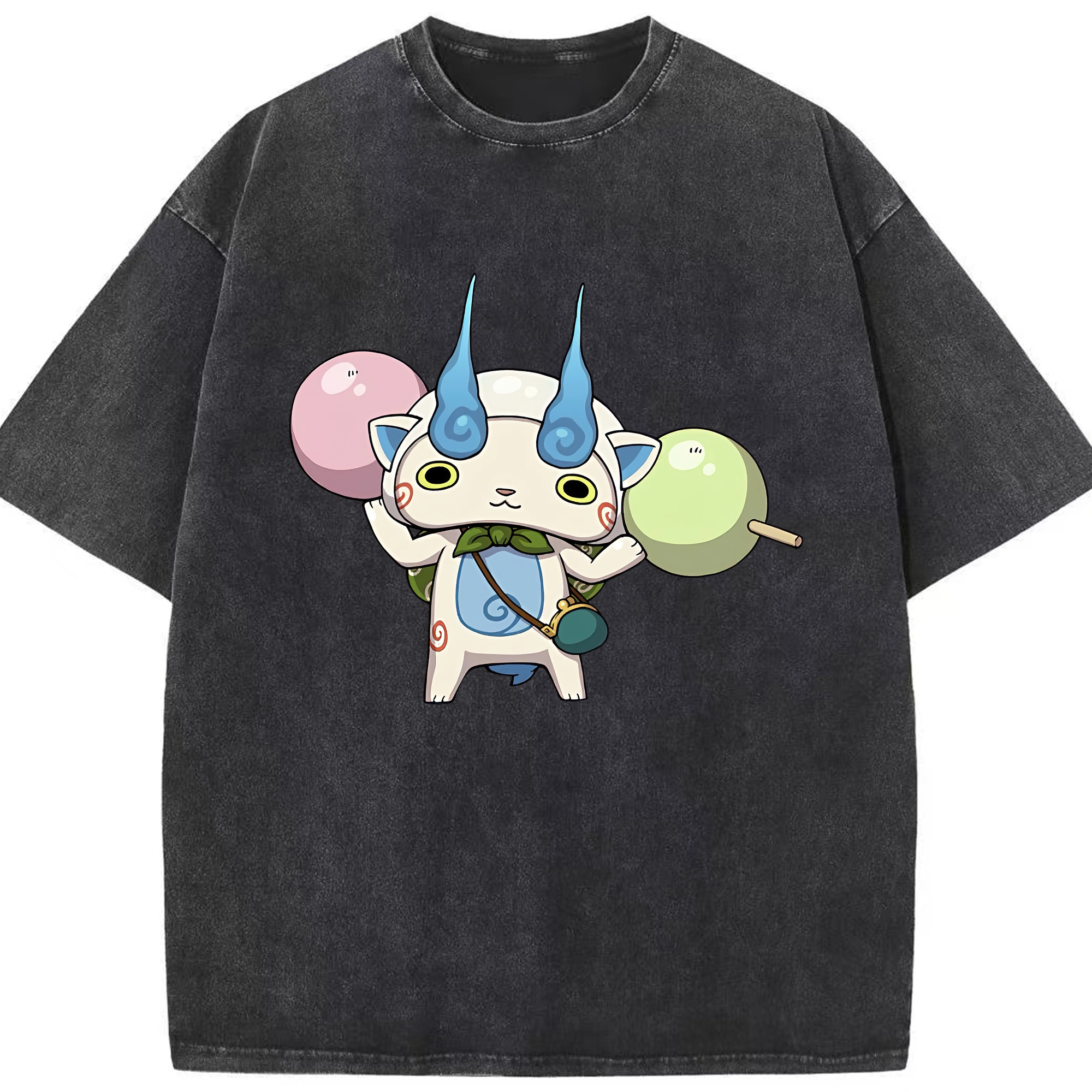 （画像用） 妖怪ウォッチ Yo-kai Watch 綿100% ヴィンテージ風 半袖Tシャツ（フロントプリント）