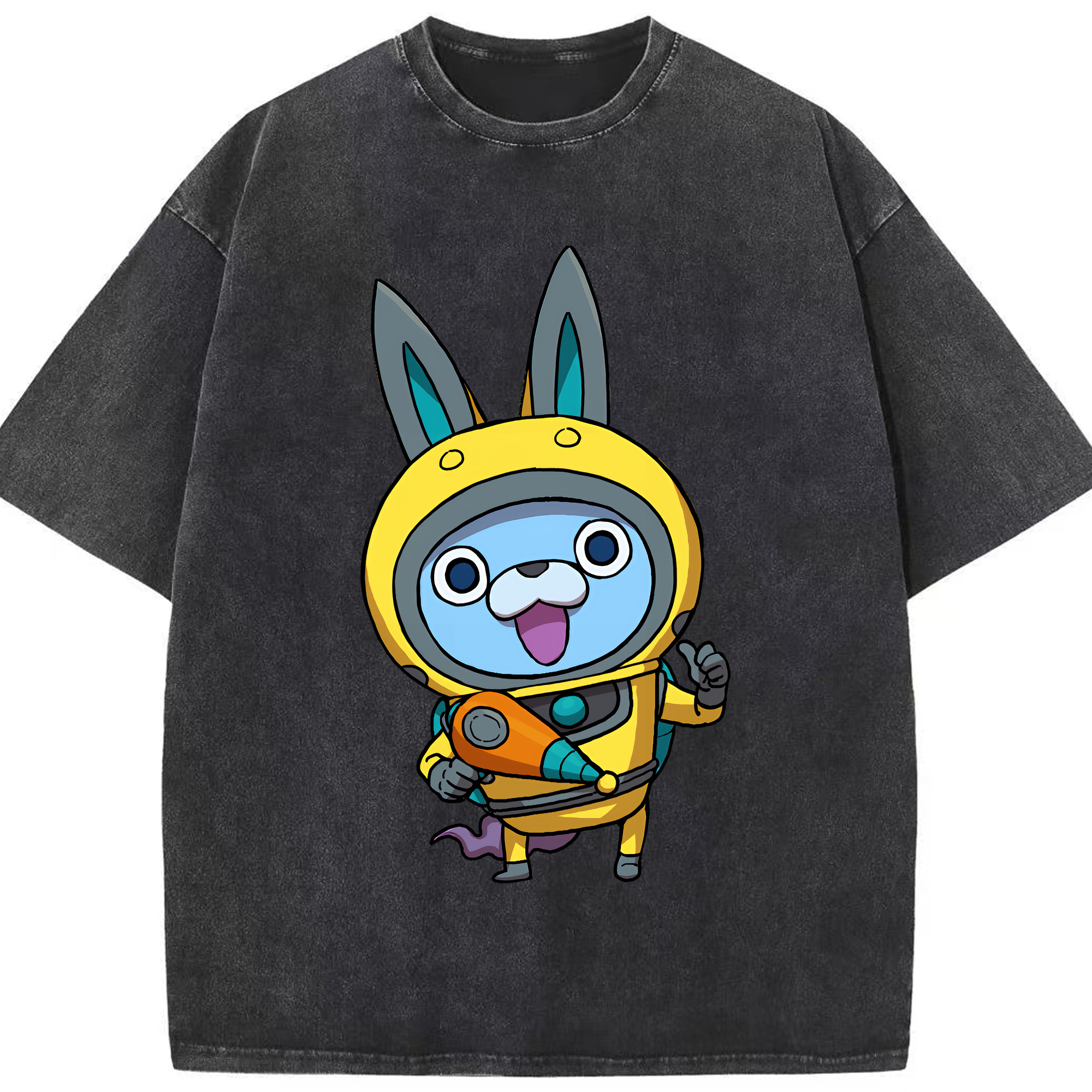 （画像用） 妖怪ウォッチ Yo-kai Watch 綿100% ヴィンテージ風 半袖Tシャツ（フロントプリント）