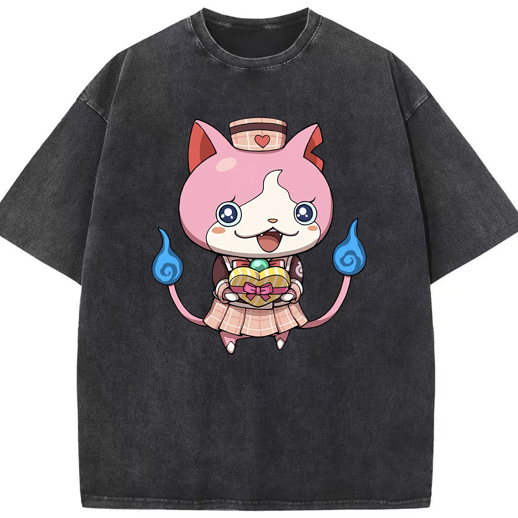 （画像用） 妖怪ウォッチ Yo-kai Watch 綿100% ヴィンテージ風 半袖Tシャツ（フロントプリント）