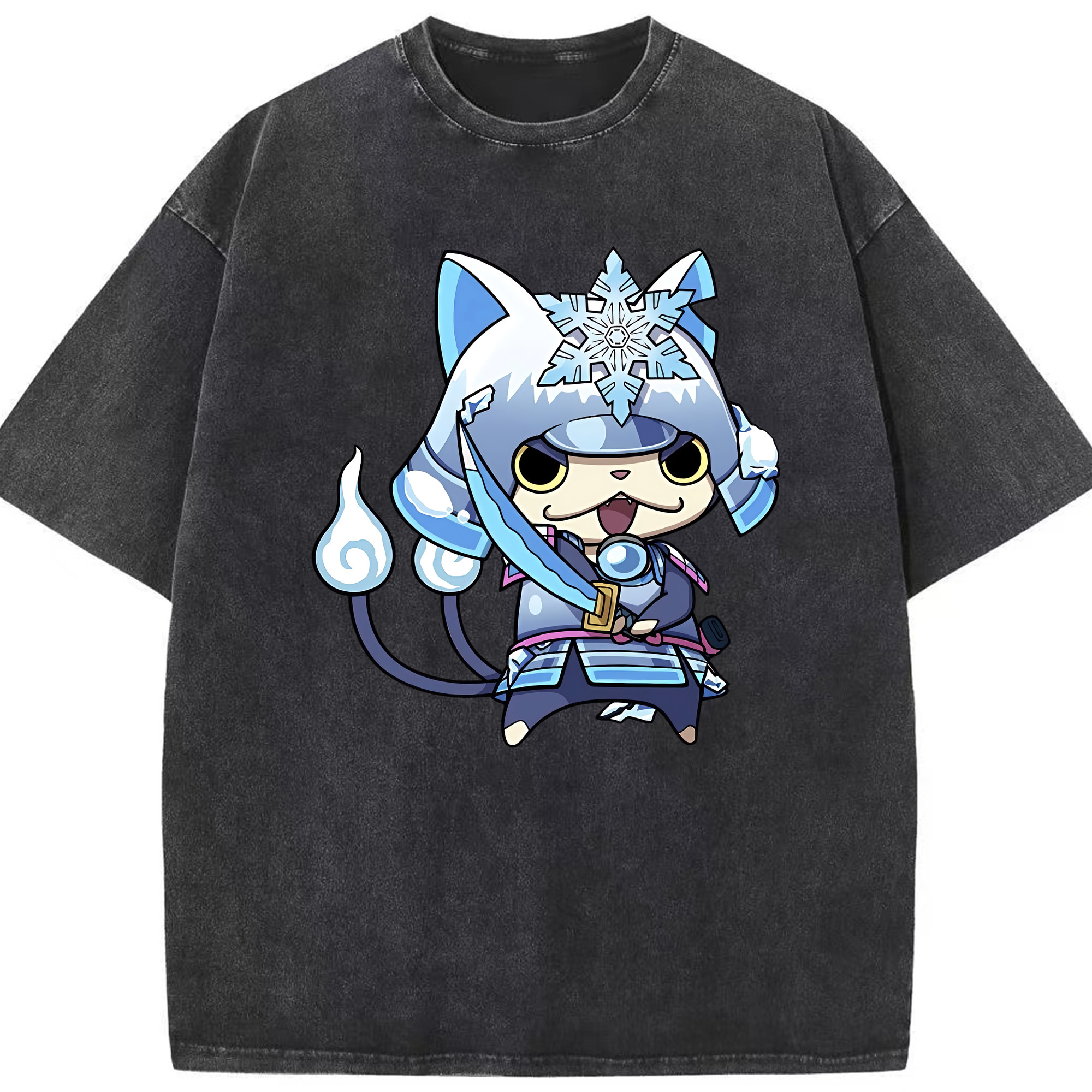 （画像用） 妖怪ウォッチ Yo-kai Watch 綿100% ヴィンテージ風 半袖Tシャツ（フロントプリント）