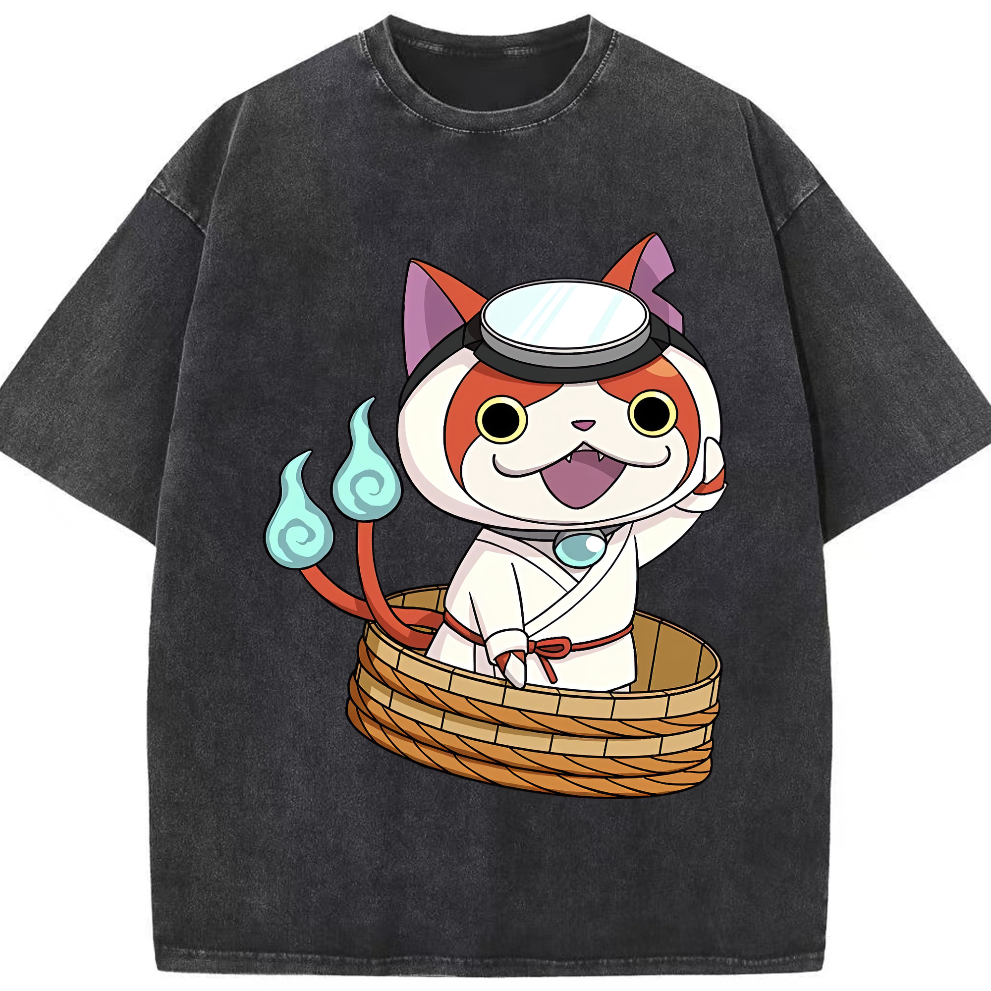 （画像用） 妖怪ウォッチ Yo-kai Watch 綿100% ヴィンテージ風 半袖Tシャツ（フロントプリント）