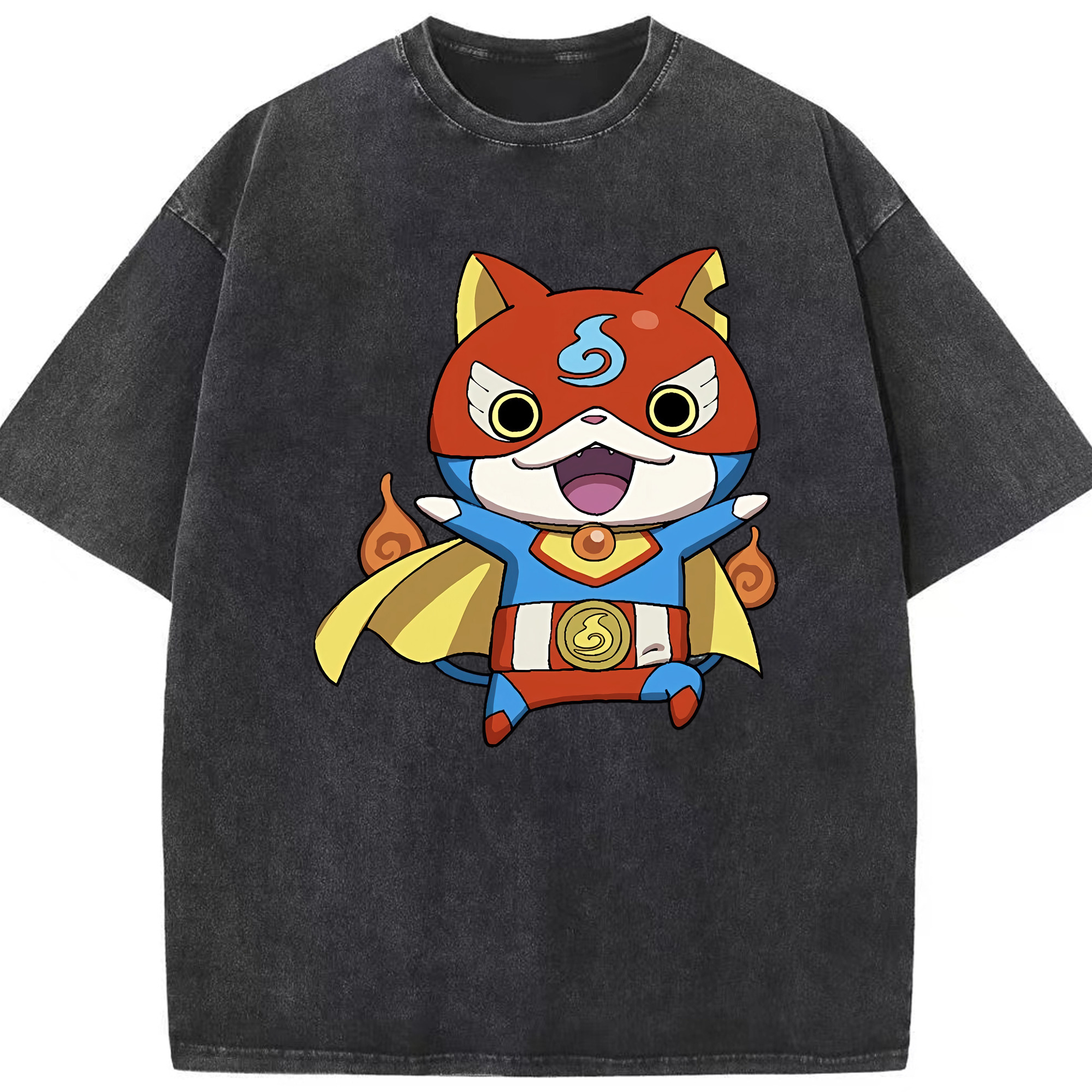 （画像用） 妖怪ウォッチ Yo-kai Watch 綿100% ヴィンテージ風 半袖Tシャツ（フロントプリント）