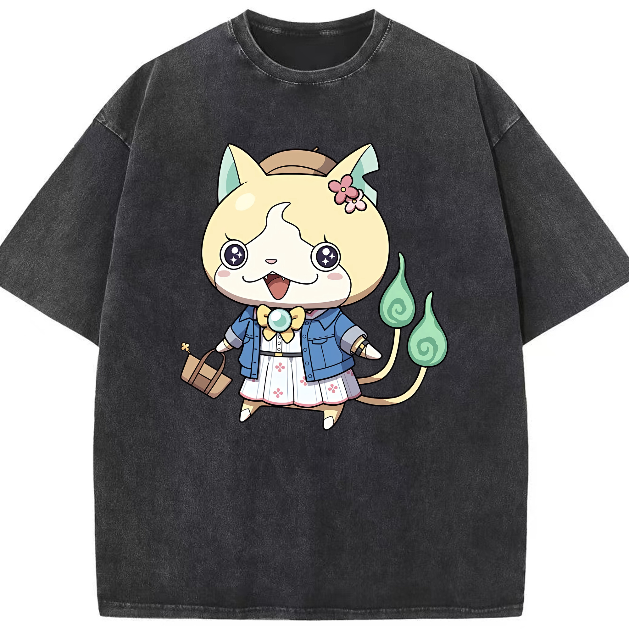 （画像用） 妖怪ウォッチ Yo-kai Watch 綿100% ヴィンテージ風 半袖Tシャツ（フロントプリント）