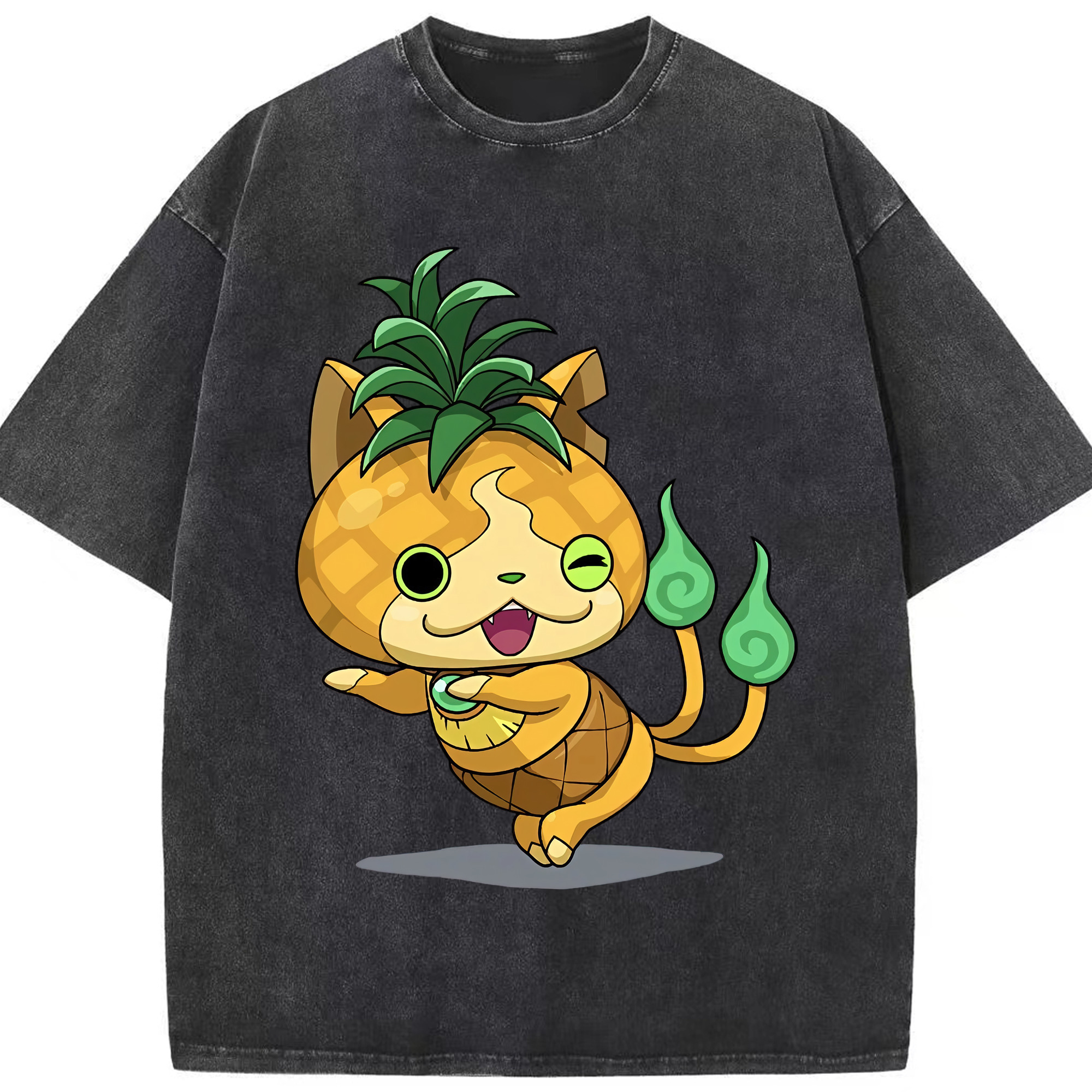 （画像用） 妖怪ウォッチ Yo-kai Watch 綿100% ヴィンテージ風 半袖Tシャツ（フロントプリント）