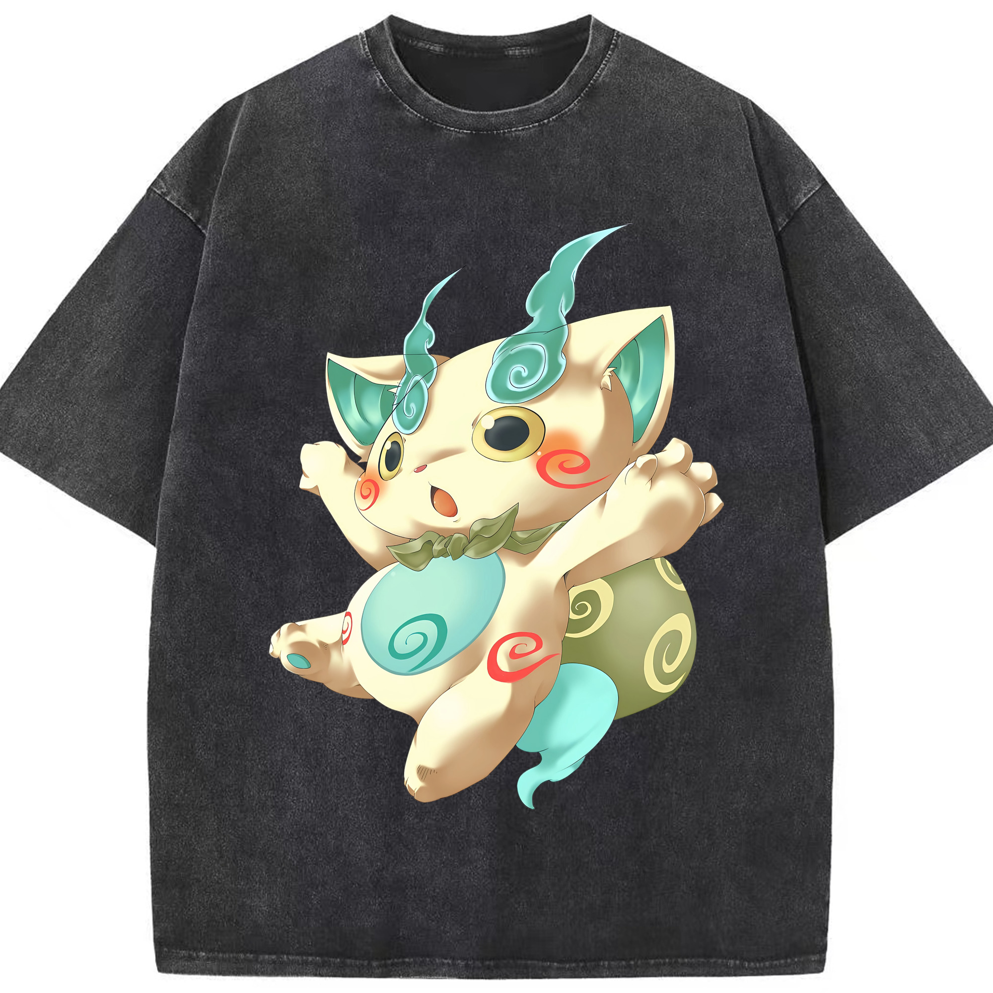 （画像用） 妖怪ウォッチ Yo-kai Watch 綿100% ヴィンテージ風 半袖Tシャツ（フロントプリント）