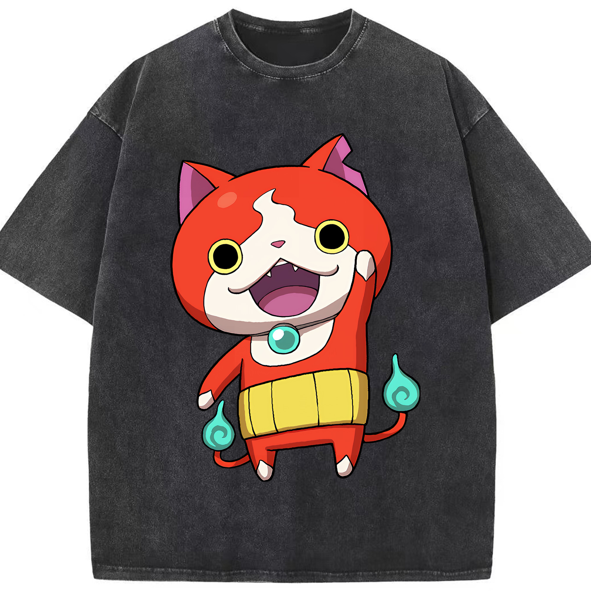 （画像用） 妖怪ウォッチ Yo-kai Watch 綿100% ヴィンテージ風 半袖Tシャツ（フロントプリント）