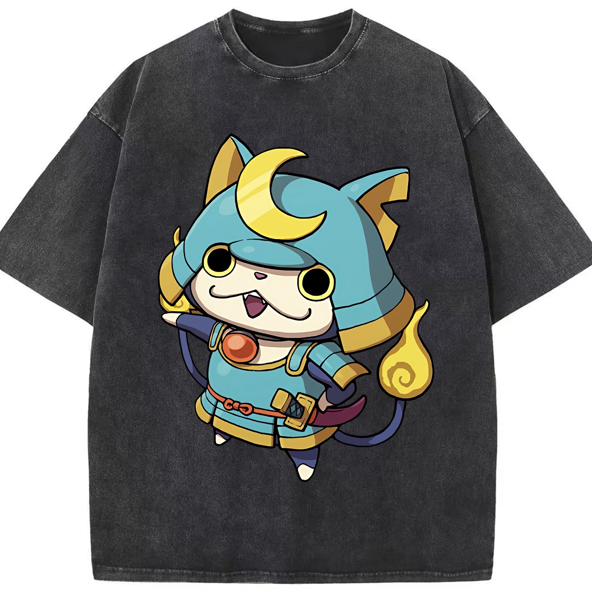 （画像用） 妖怪ウォッチ Yo-kai Watch 綿100% ヴィンテージ風 半袖Tシャツ（フロントプリント）