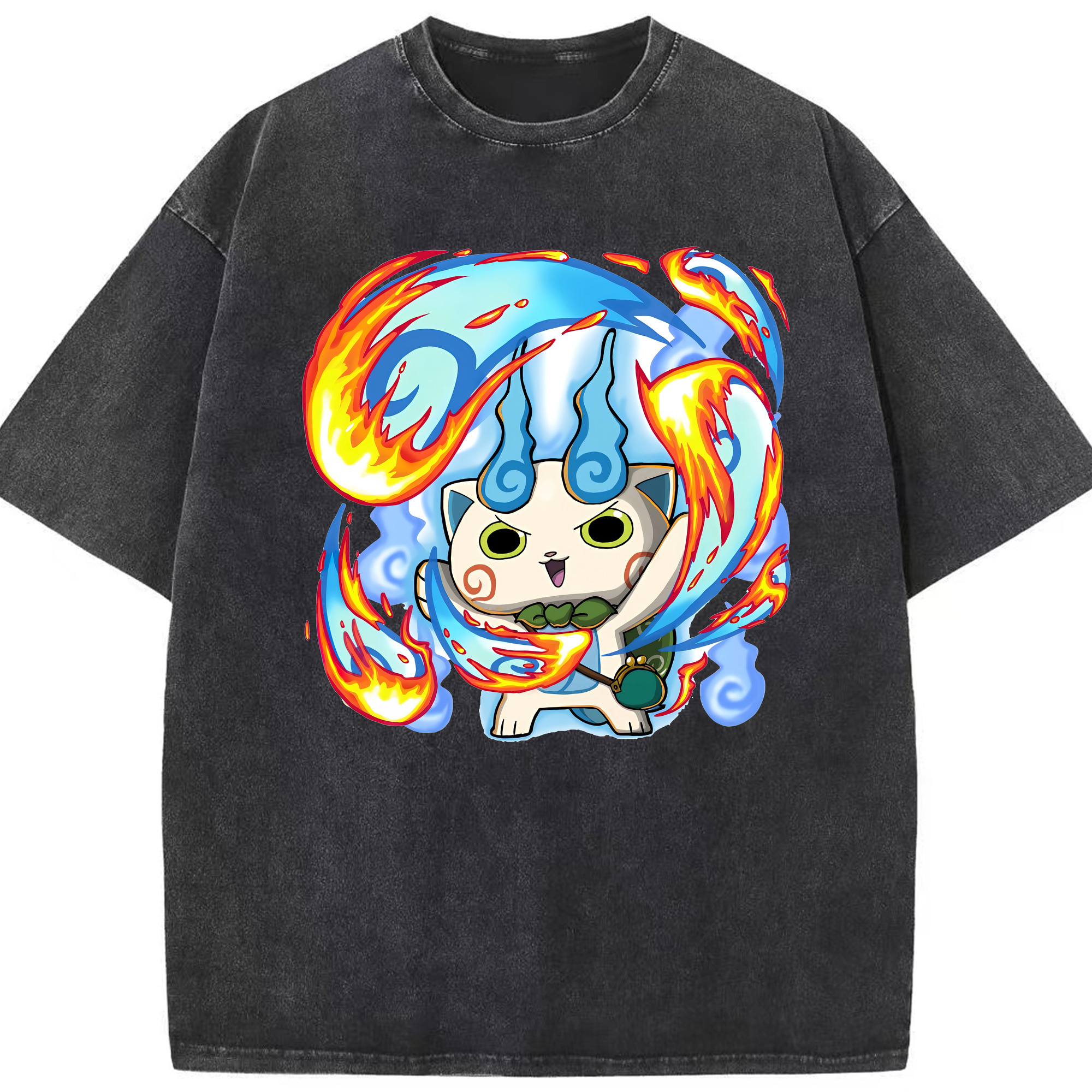 （画像用） 妖怪ウォッチ Yo-kai Watch 綿100% ヴィンテージ風 半袖Tシャツ（フロントプリント）