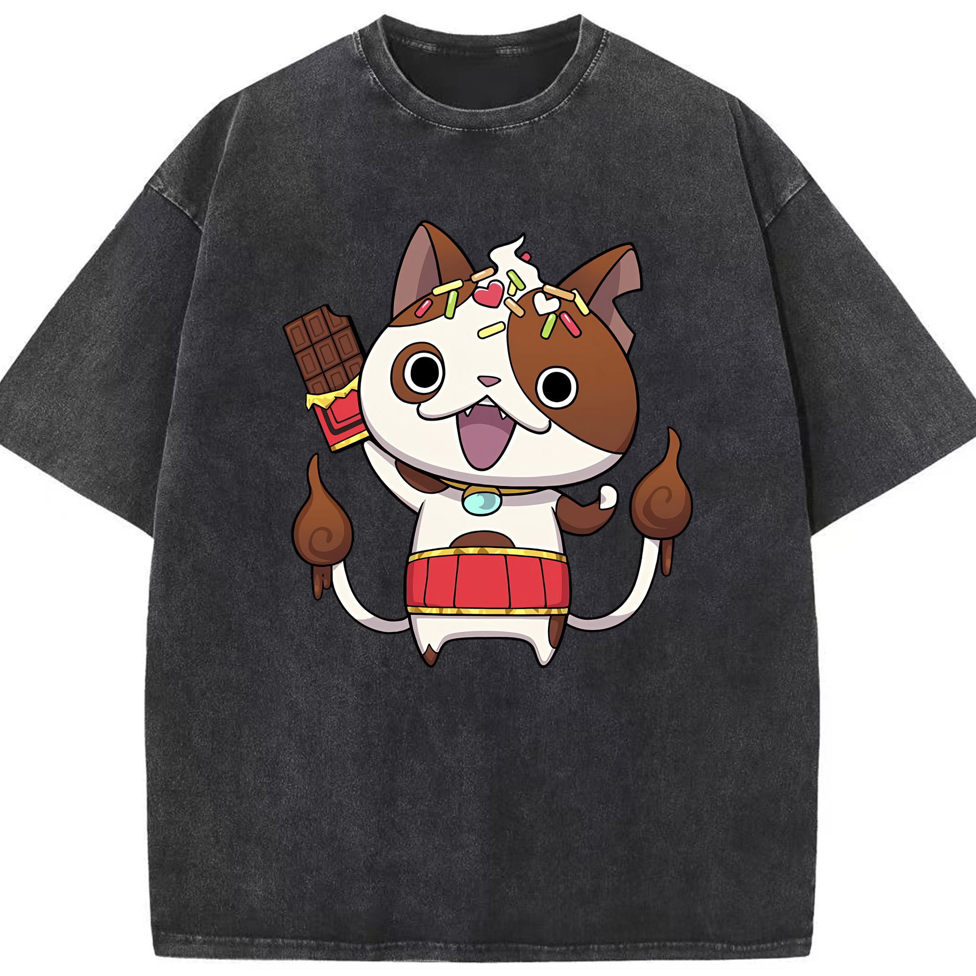 （画像用） 妖怪ウォッチ Yo-kai Watch 綿100% ヴィンテージ風 半袖Tシャツ（フロントプリント）