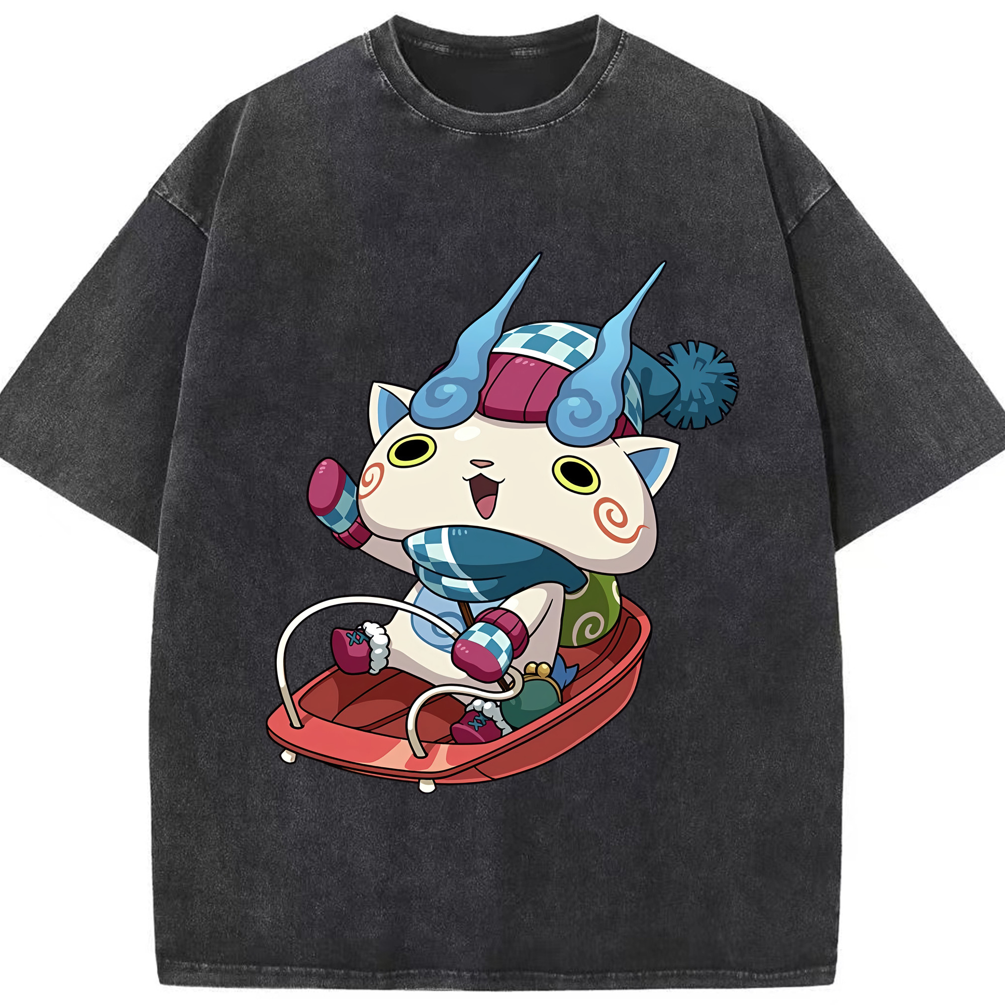 （画像用） 妖怪ウォッチ Yo-kai Watch 綿100% ヴィンテージ風 半袖Tシャツ（フロントプリント）