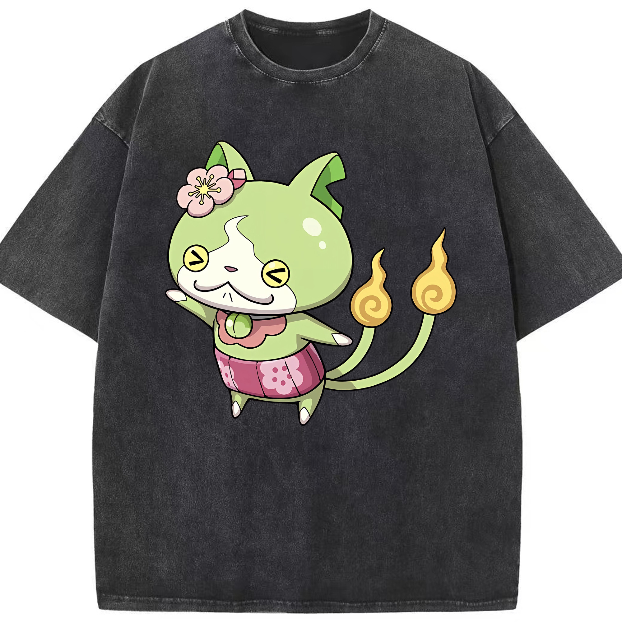 （画像用） 妖怪ウォッチ Yo-kai Watch 綿100% ヴィンテージ風 半袖Tシャツ（フロントプリント）
