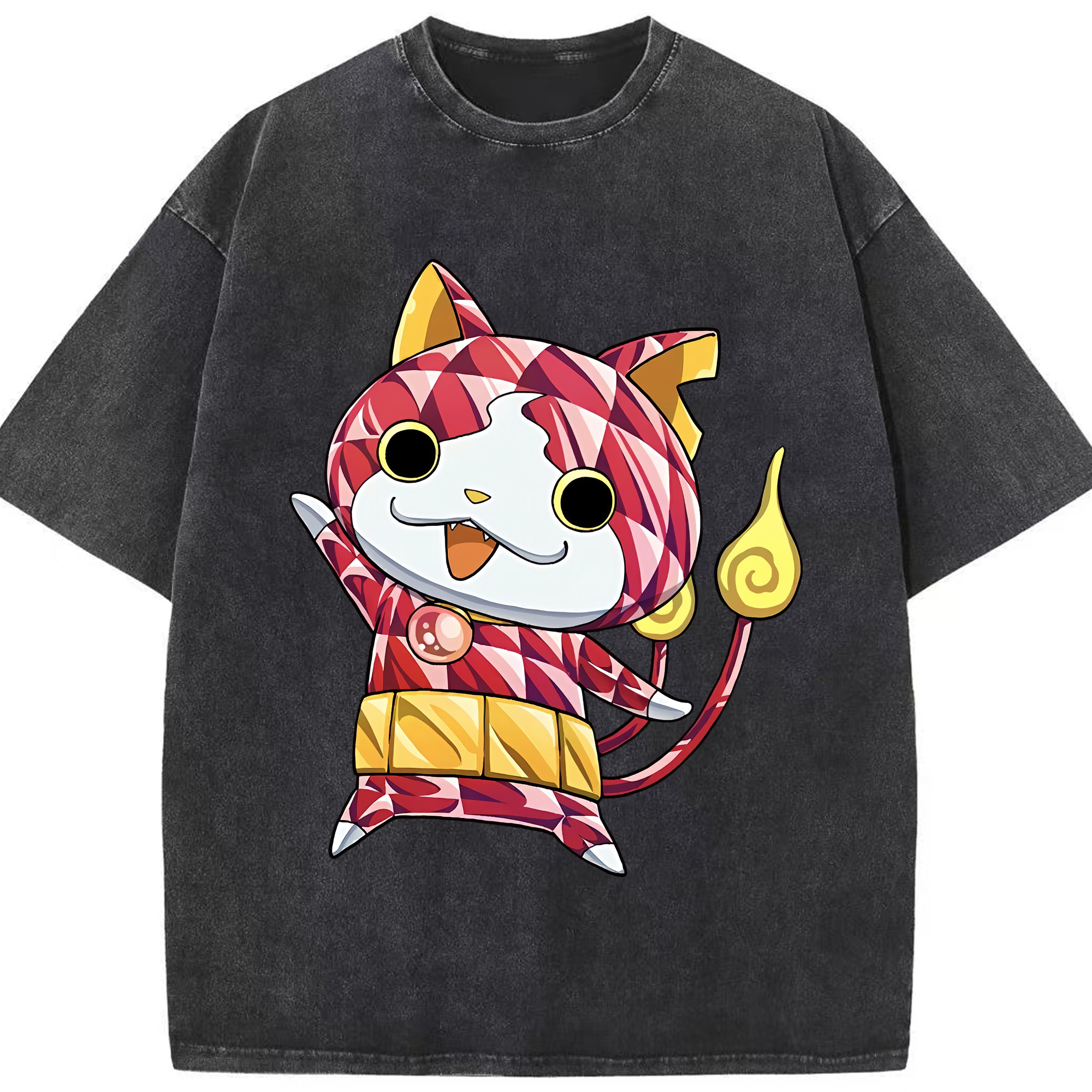（画像用） 妖怪ウォッチ Yo-kai Watch 綿100% ヴィンテージ風 半袖Tシャツ（フロントプリント）
