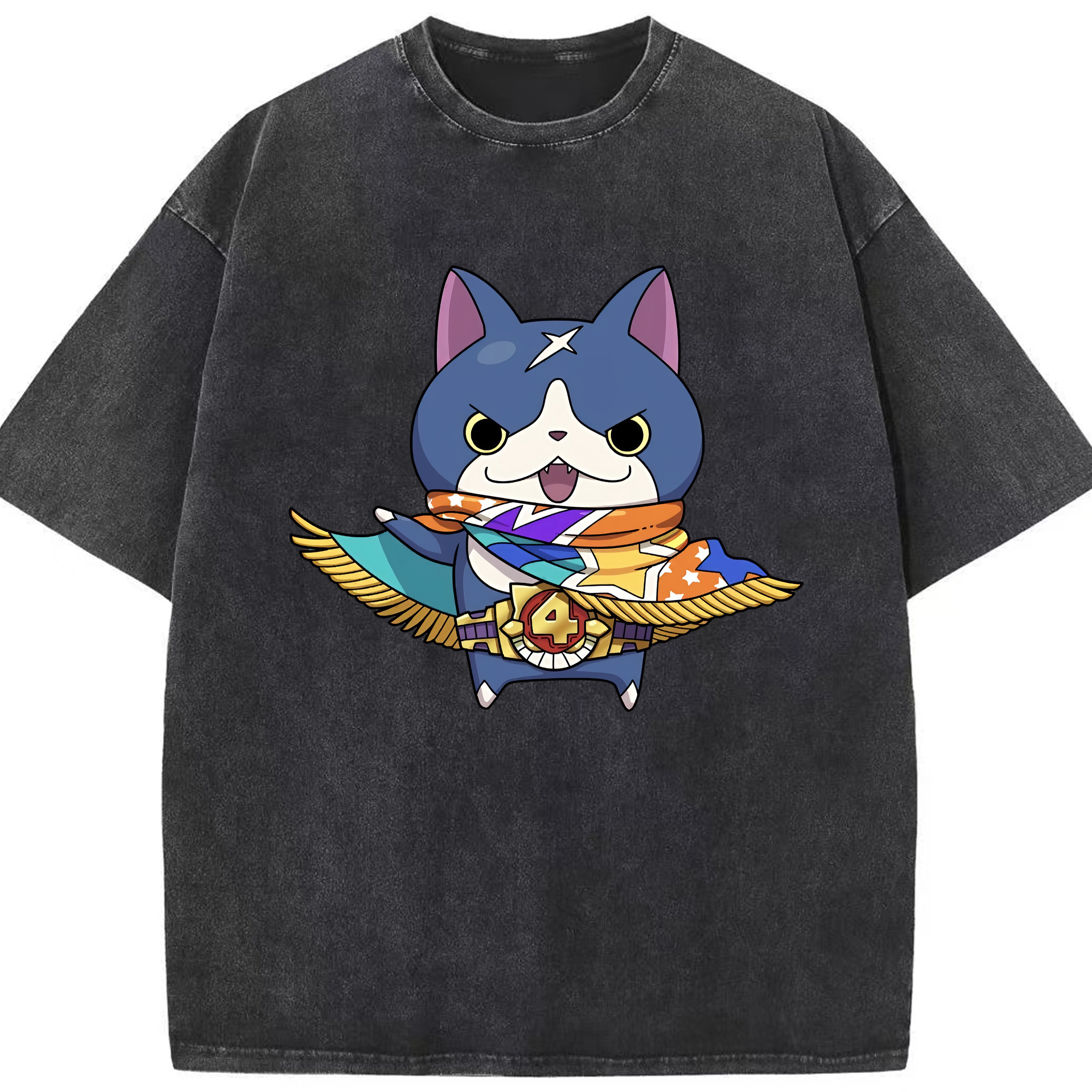（画像用） 妖怪ウォッチ Yo-kai Watch 綿100% ヴィンテージ風 半袖Tシャツ（フロントプリント）