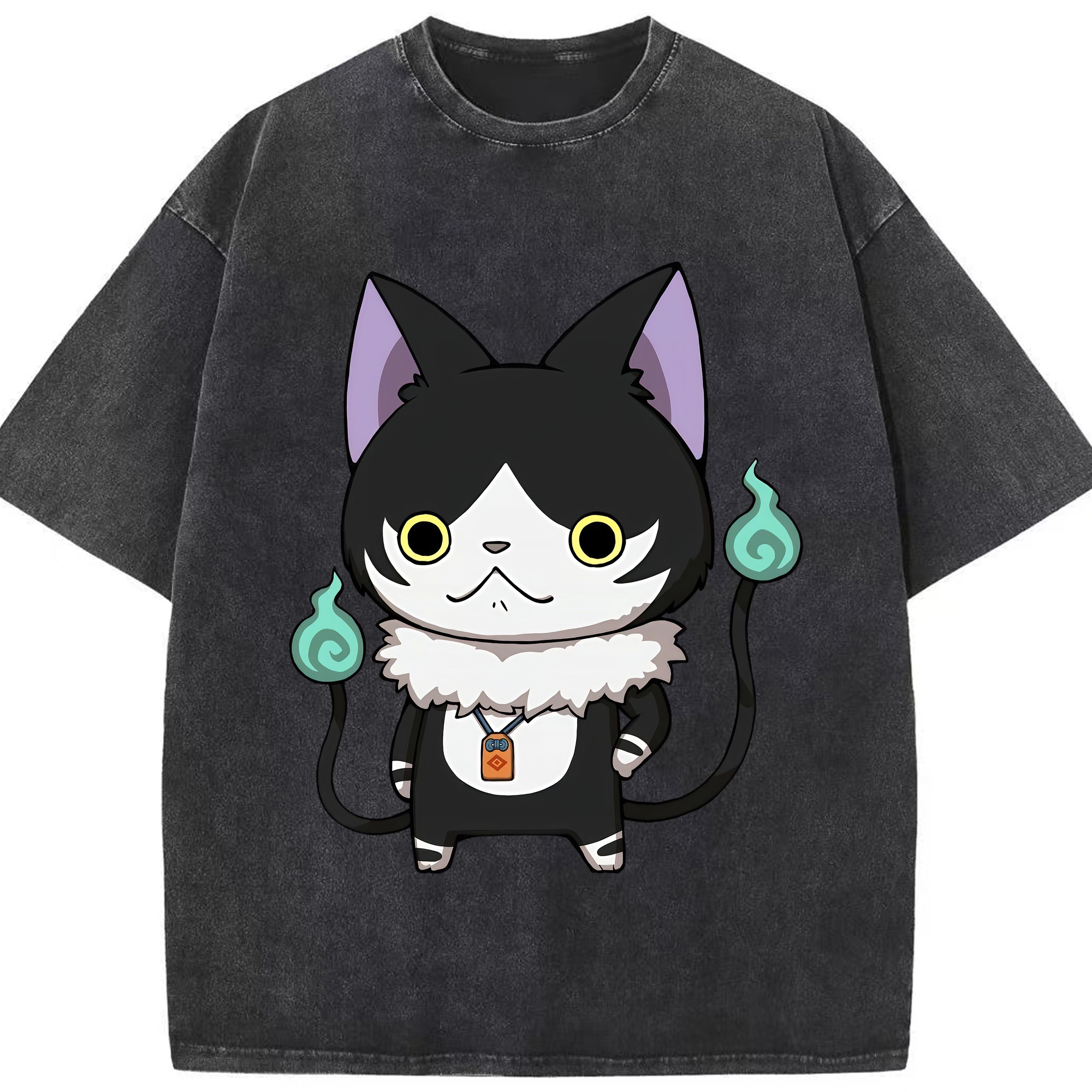 （画像用） 妖怪ウォッチ Yo-kai Watch 綿100% ヴィンテージ風 半袖Tシャツ（フロントプリント）