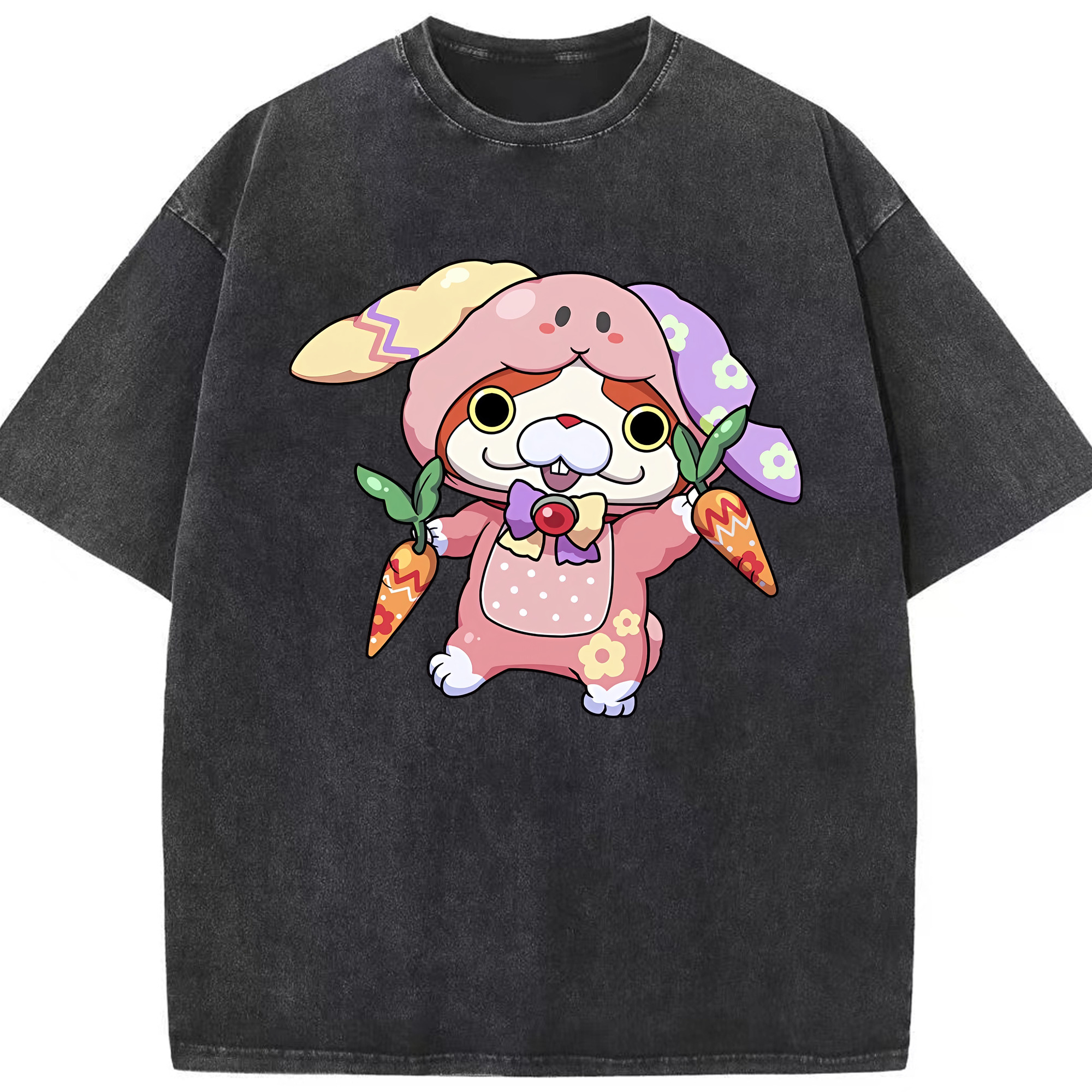 （画像用） 妖怪ウォッチ Yo-kai Watch 綿100% ヴィンテージ風 半袖Tシャツ（フロントプリント）