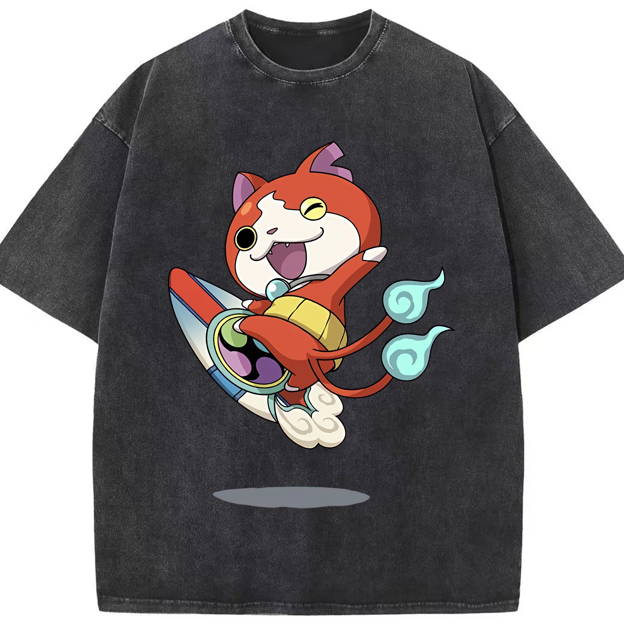 （画像用） 妖怪ウォッチ Yo-kai Watch 綿100% ヴィンテージ風 半袖Tシャツ（フロントプリント）