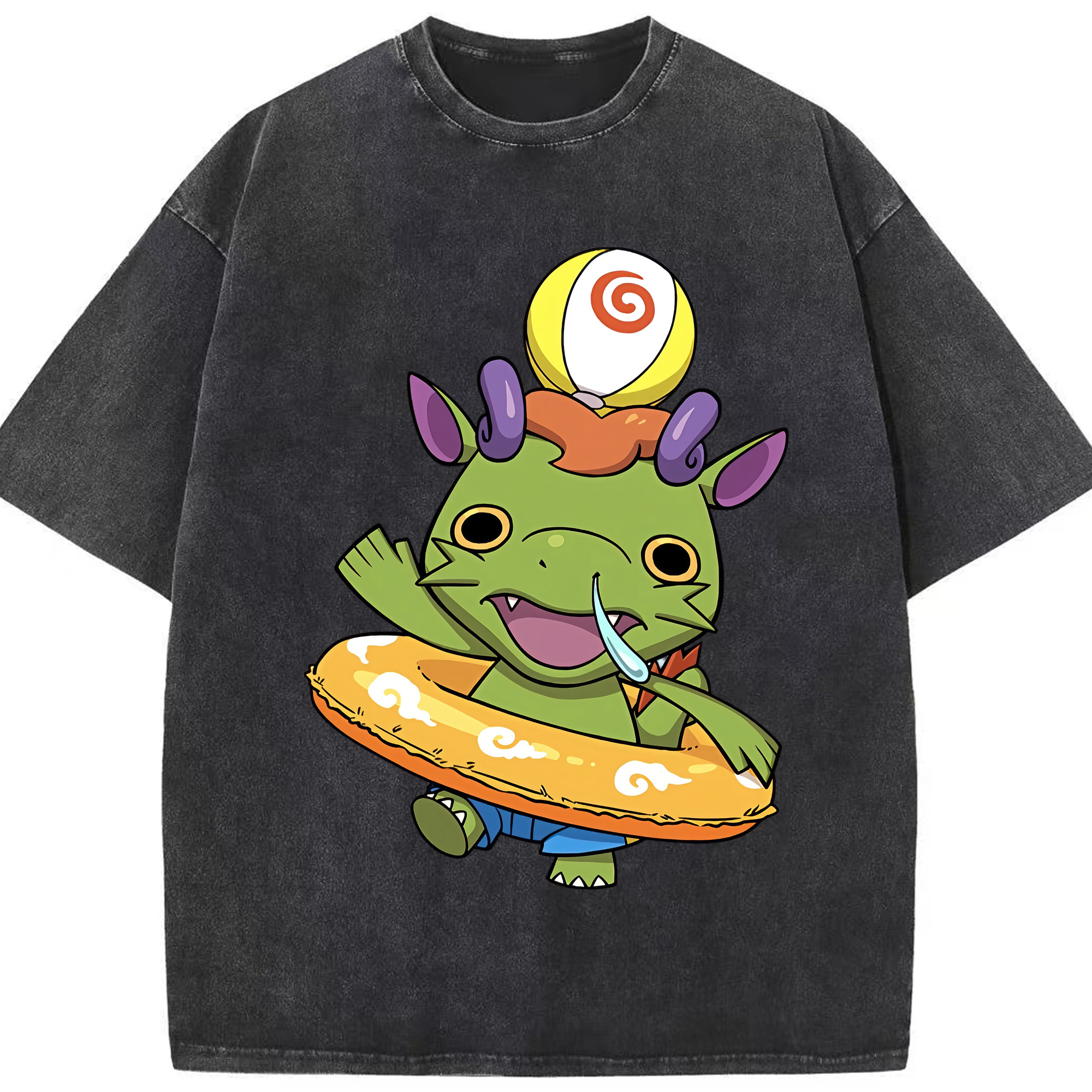 （画像用） 妖怪ウォッチ Yo-kai Watch 綿100% ヴィンテージ風 半袖Tシャツ（フロントプリント）