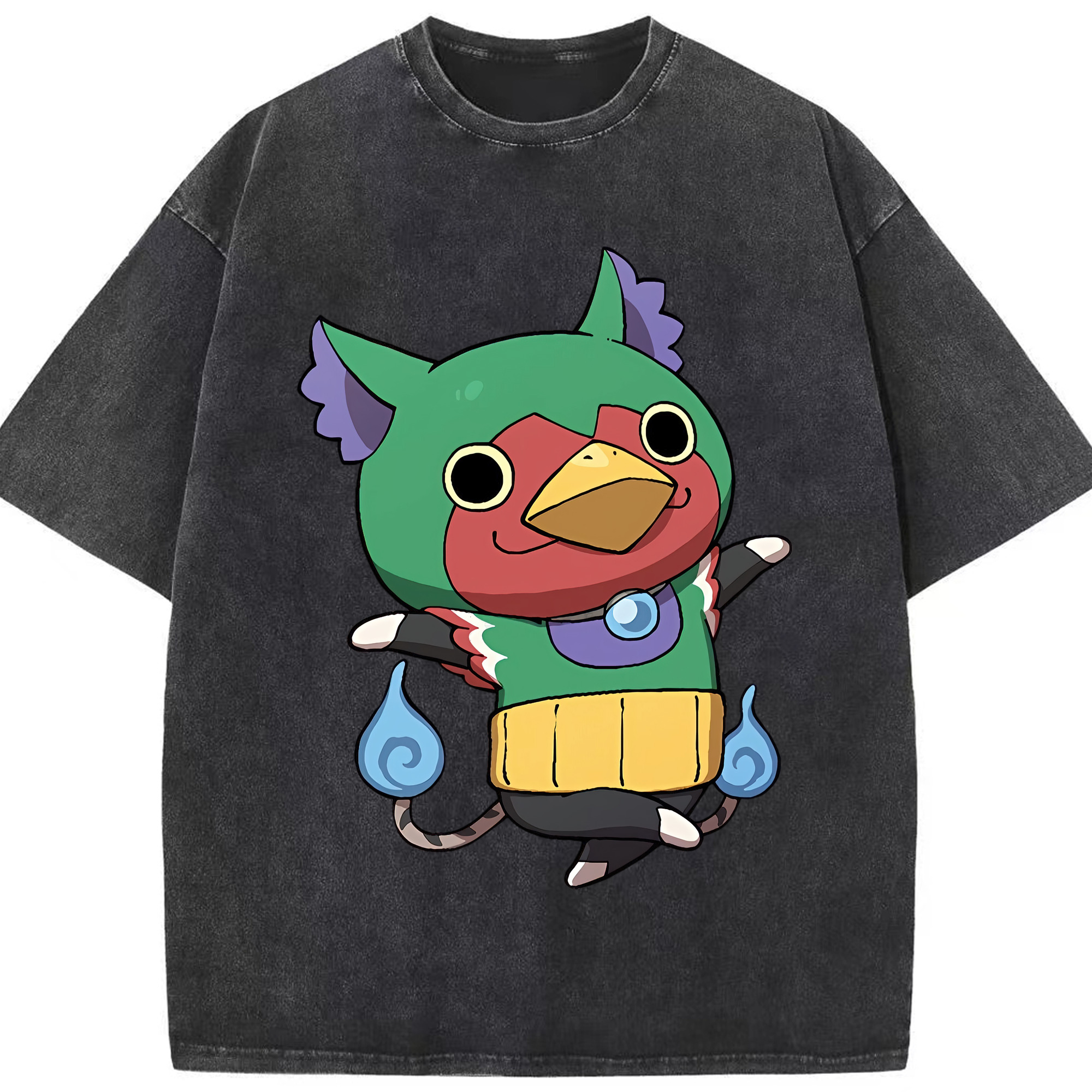 （画像用） 妖怪ウォッチ Yo-kai Watch 綿100% ヴィンテージ風 半袖Tシャツ（フロントプリント）