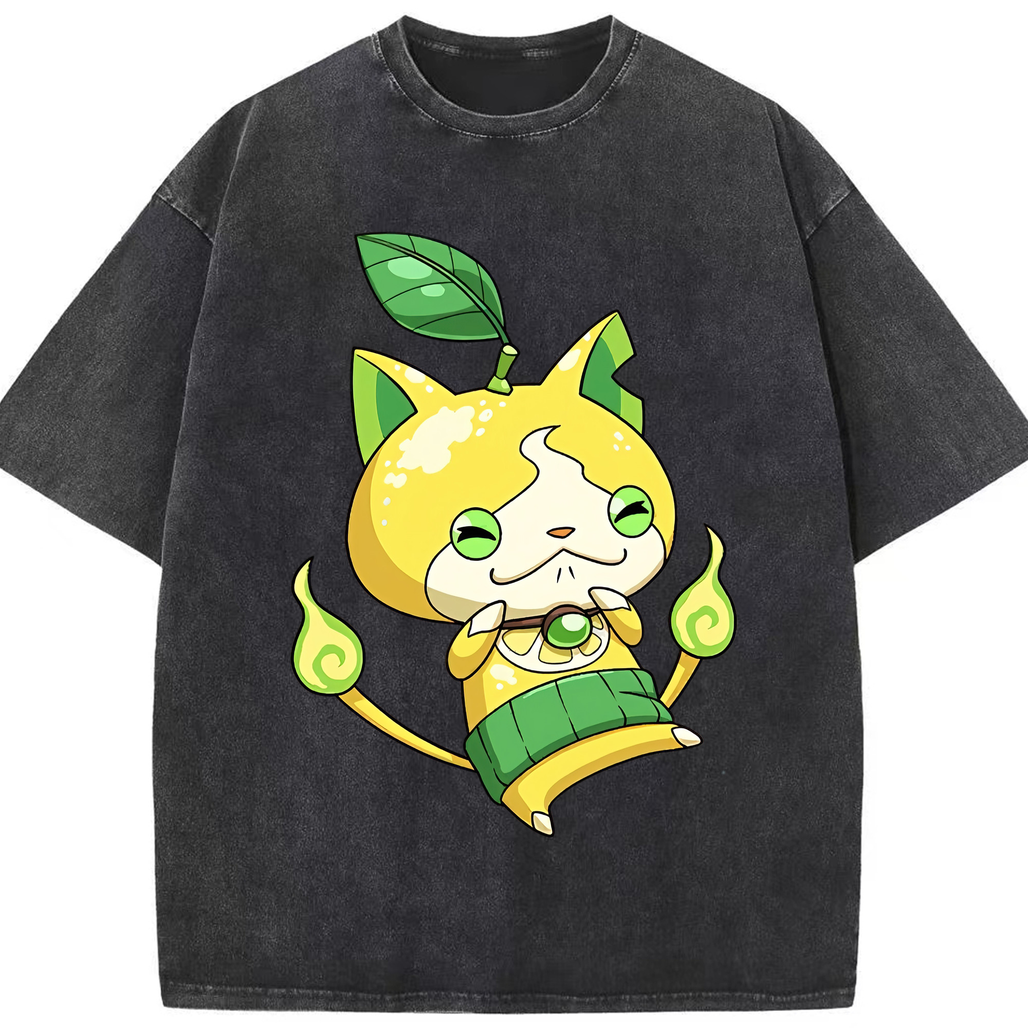 （画像用） 妖怪ウォッチ Yo-kai Watch 綿100% ヴィンテージ風 半袖Tシャツ（フロントプリント）