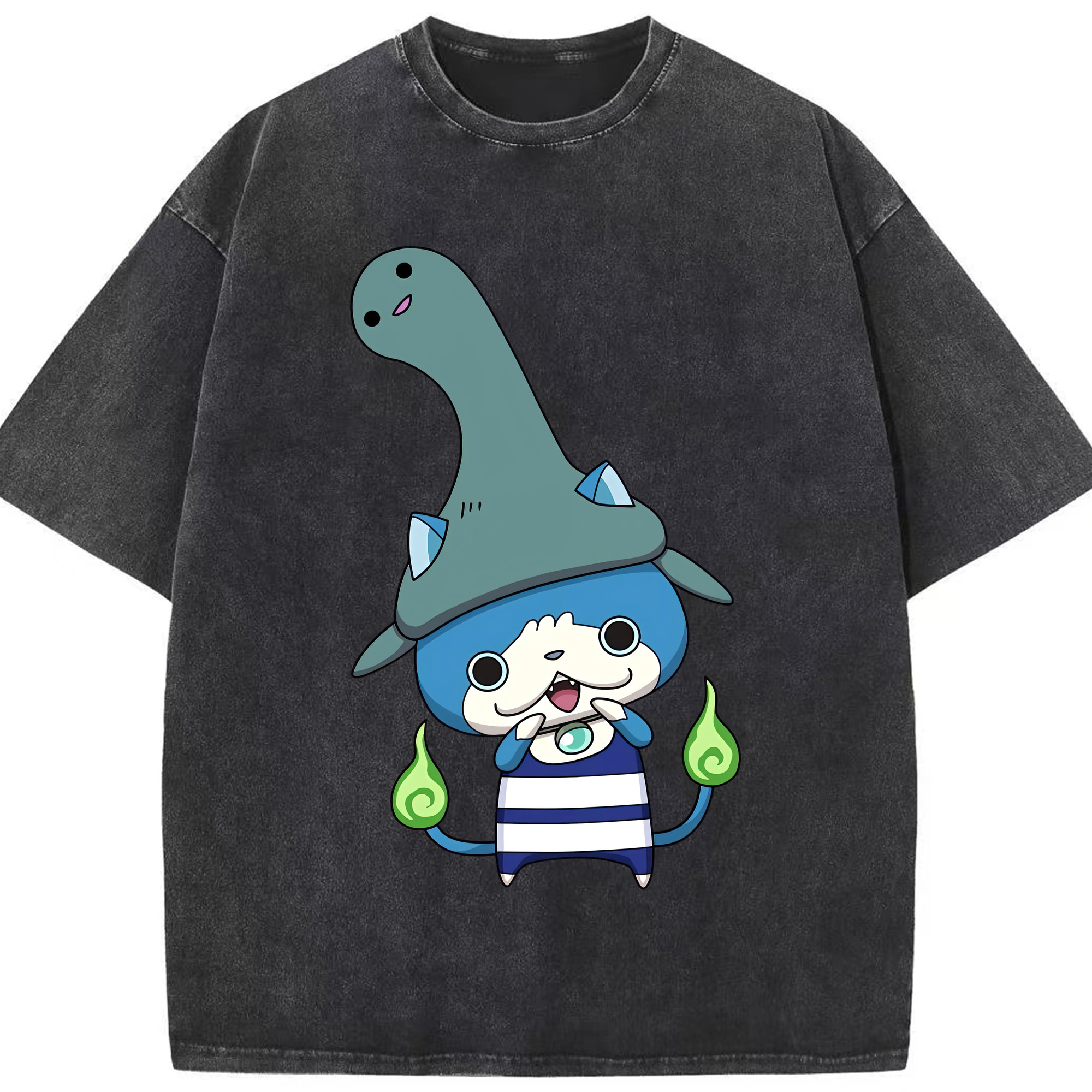 （画像用） 妖怪ウォッチ Yo-kai Watch 綿100% ヴィンテージ風 半袖Tシャツ（フロントプリント）