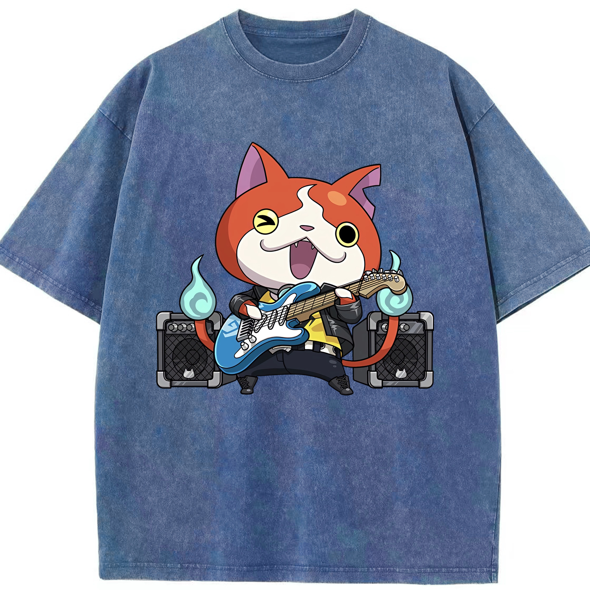 （画像用） 妖怪ウォッチ Yo-kai Watch 綿100% ヴィンテージ風 半袖Tシャツ（フロントプリント）