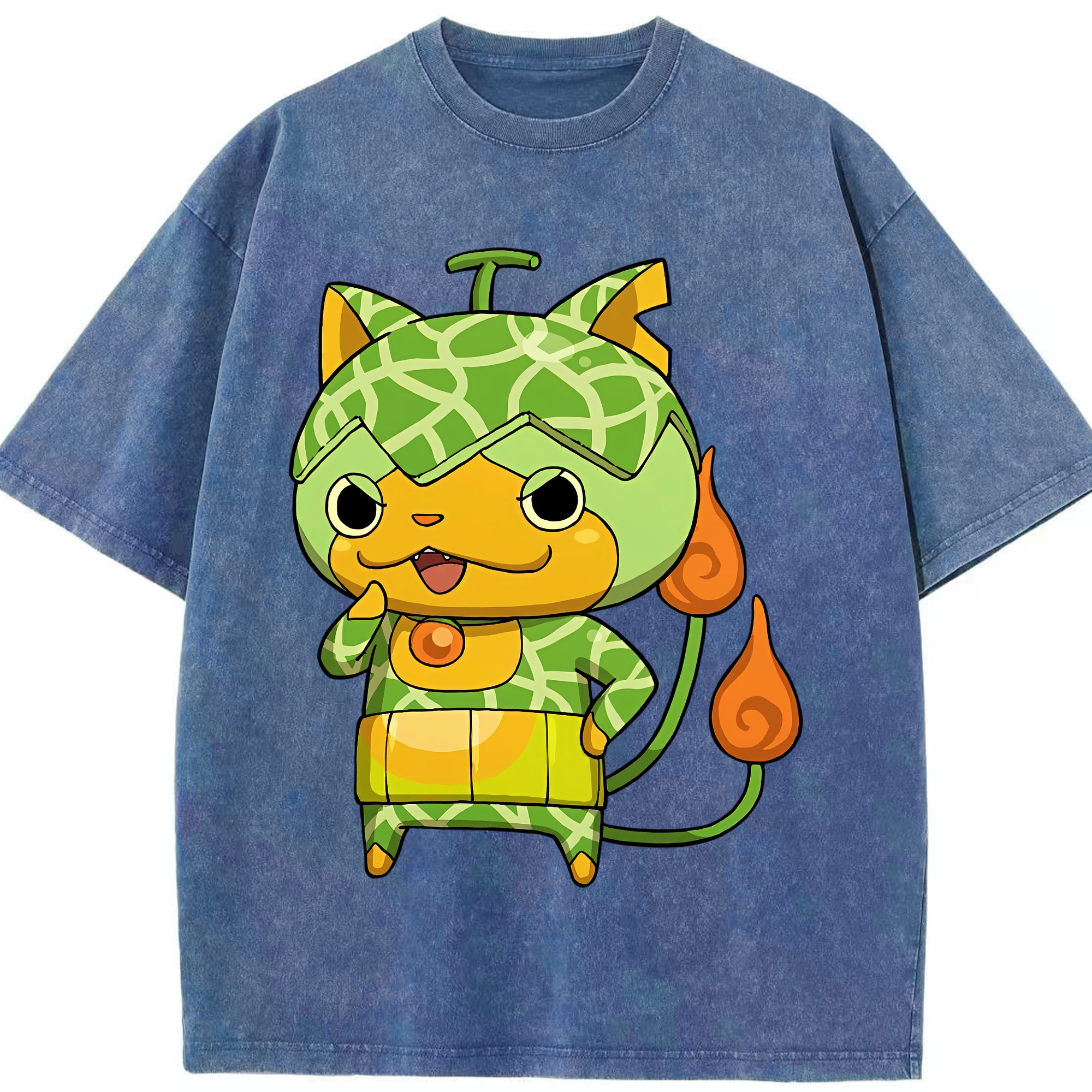 （画像用） 妖怪ウォッチ Yo-kai Watch 綿100% ヴィンテージ風 半袖Tシャツ（フロントプリント）