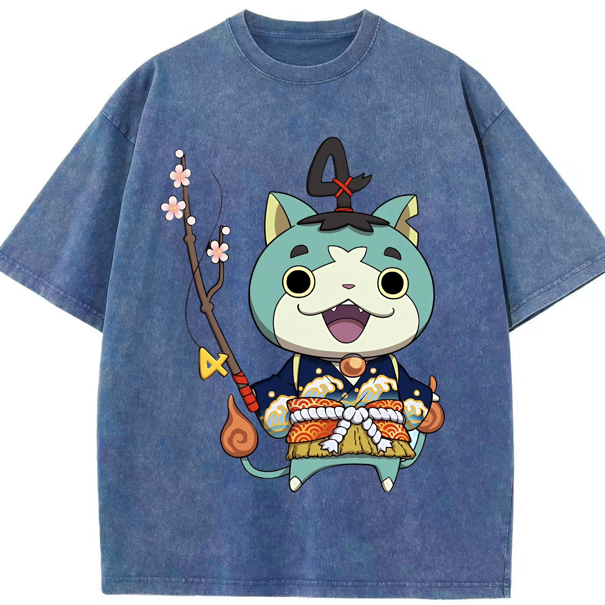 （画像用） 妖怪ウォッチ Yo-kai Watch 綿100% ヴィンテージ風 半袖Tシャツ（フロントプリント）