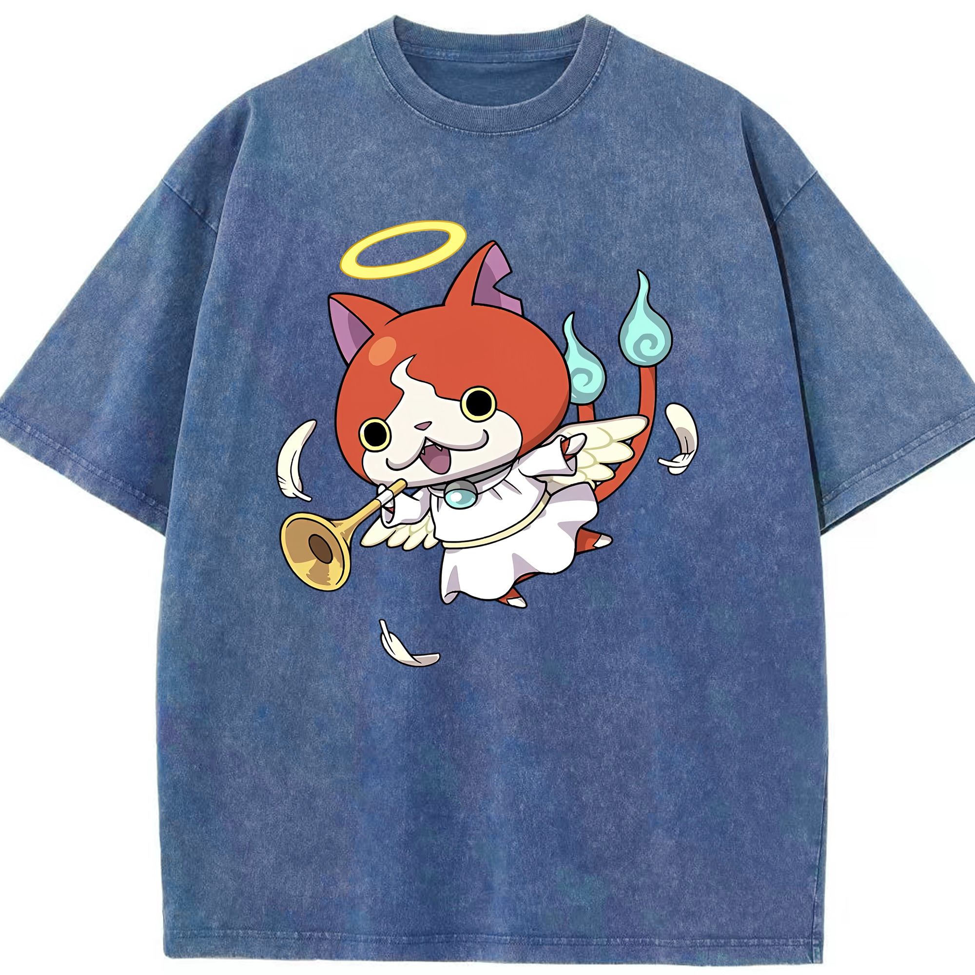 （画像用） 妖怪ウォッチ Yo-kai Watch 綿100% ヴィンテージ風 半袖Tシャツ（フロントプリント）
