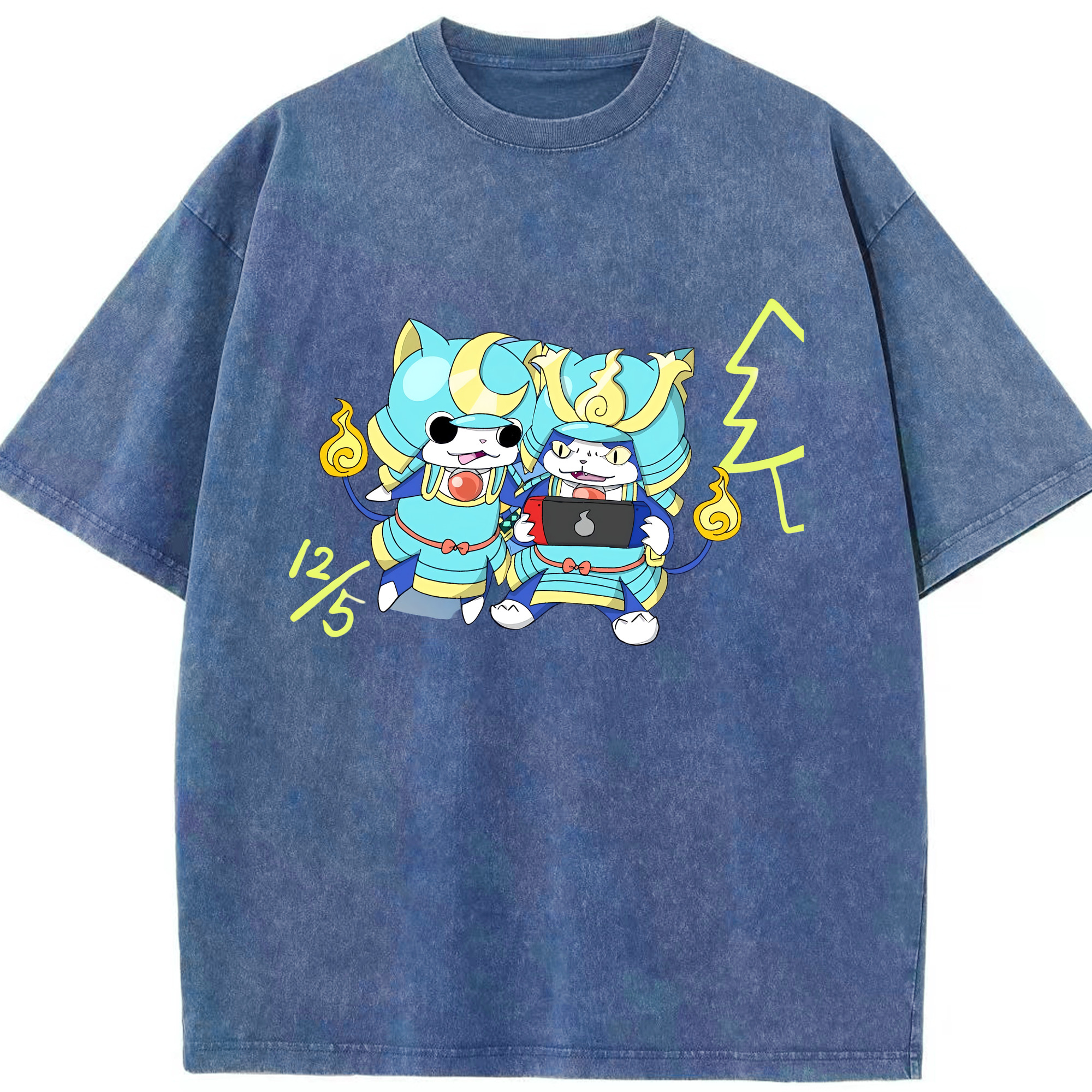 （画像用） 妖怪ウォッチ Yo-kai Watch 綿100% ヴィンテージ風 半袖Tシャツ（フロントプリント）