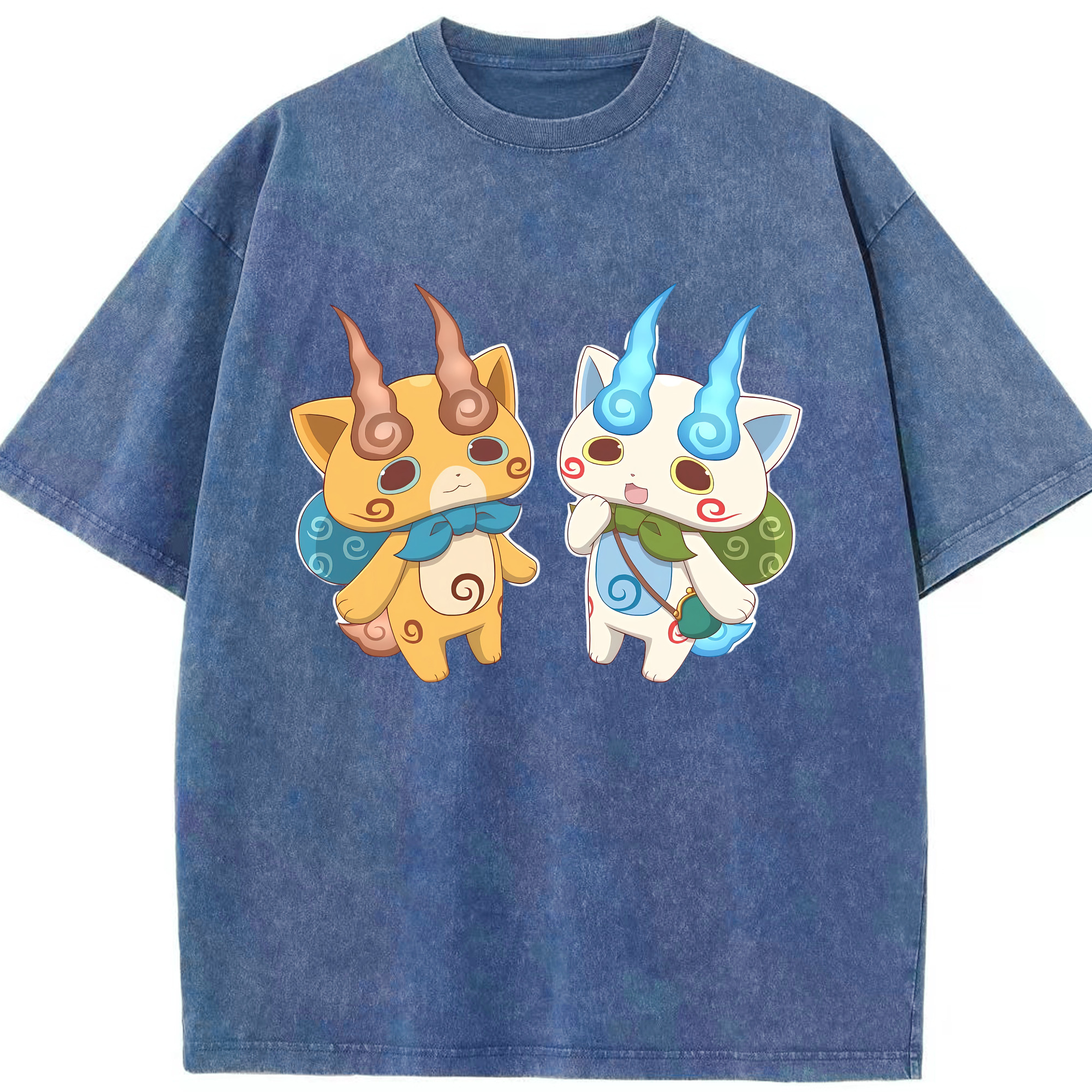 （画像用） 妖怪ウォッチ Yo-kai Watch 綿100% ヴィンテージ風 半袖Tシャツ（フロントプリント）