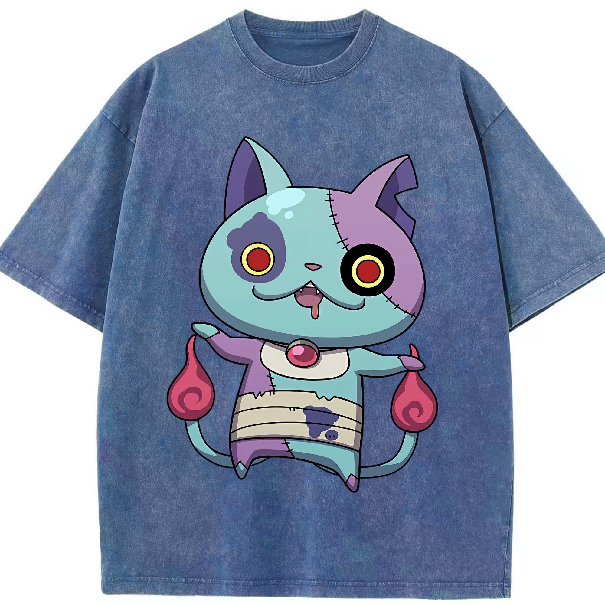 （画像用） 妖怪ウォッチ Yo-kai Watch 綿100% ヴィンテージ風 半袖Tシャツ（フロントプリント）
