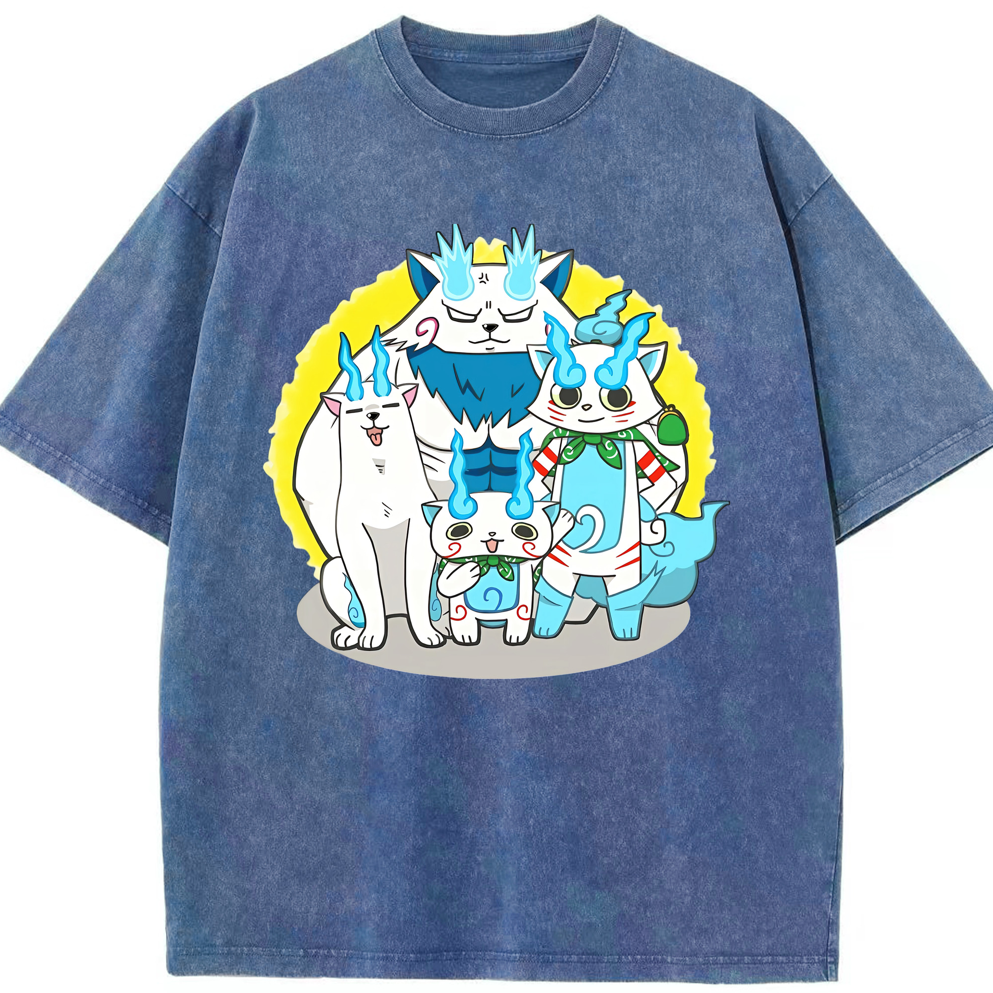 （画像用） 妖怪ウォッチ Yo-kai Watch 綿100% ヴィンテージ風 半袖Tシャツ（フロントプリント）