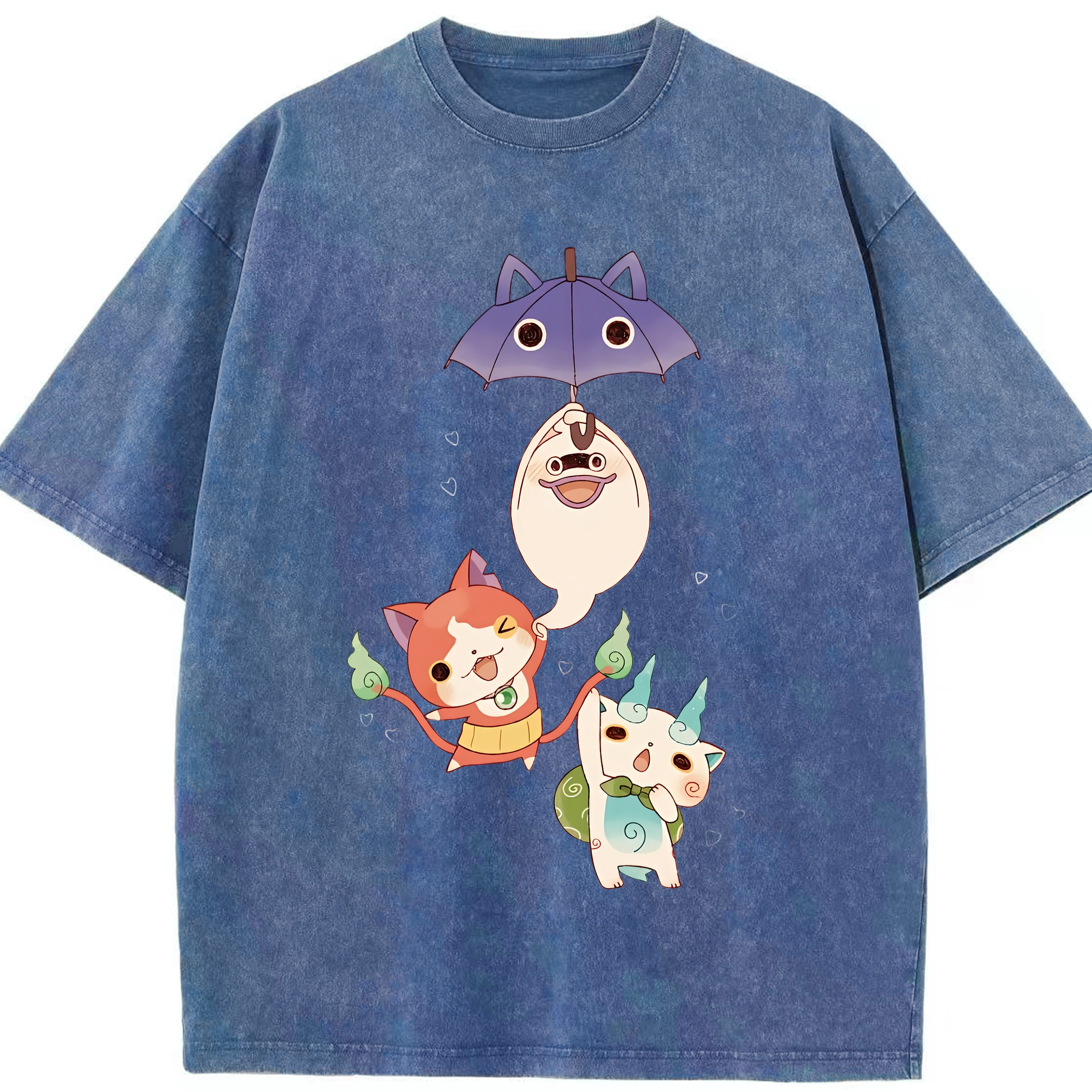 （画像用） 妖怪ウォッチ Yo-kai Watch 綿100% ヴィンテージ風 半袖Tシャツ（フロントプリント）