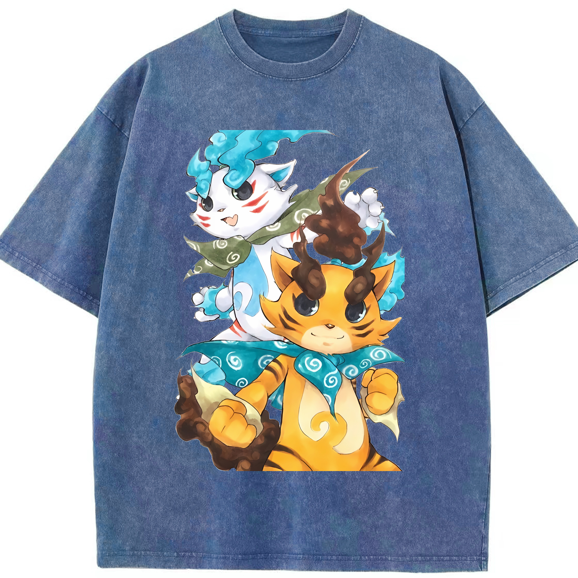 （画像用） 妖怪ウォッチ Yo-kai Watch 綿100% ヴィンテージ風 半袖Tシャツ（フロントプリント）