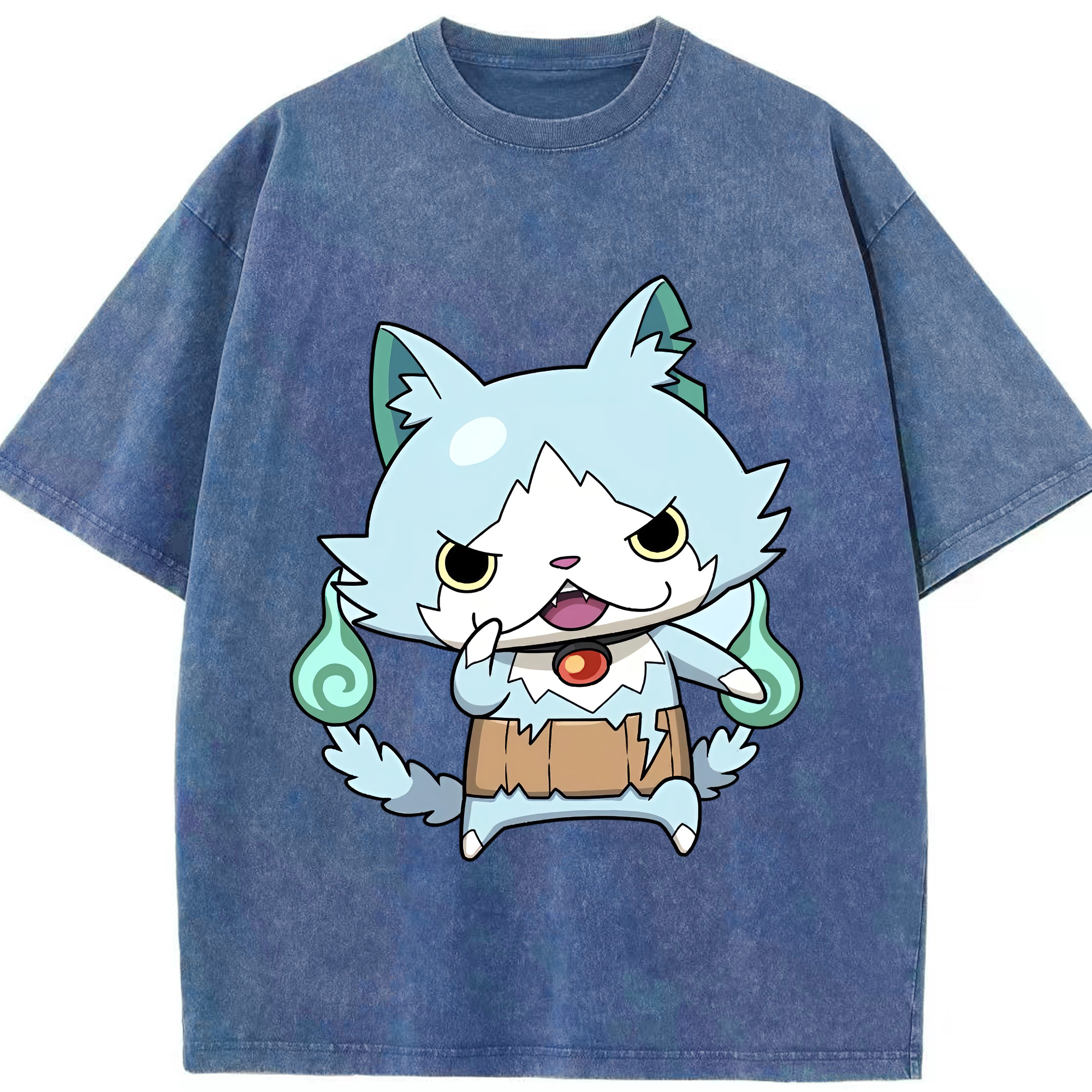 （画像用） 妖怪ウォッチ Yo-kai Watch 綿100% ヴィンテージ風 半袖Tシャツ（フロントプリント）