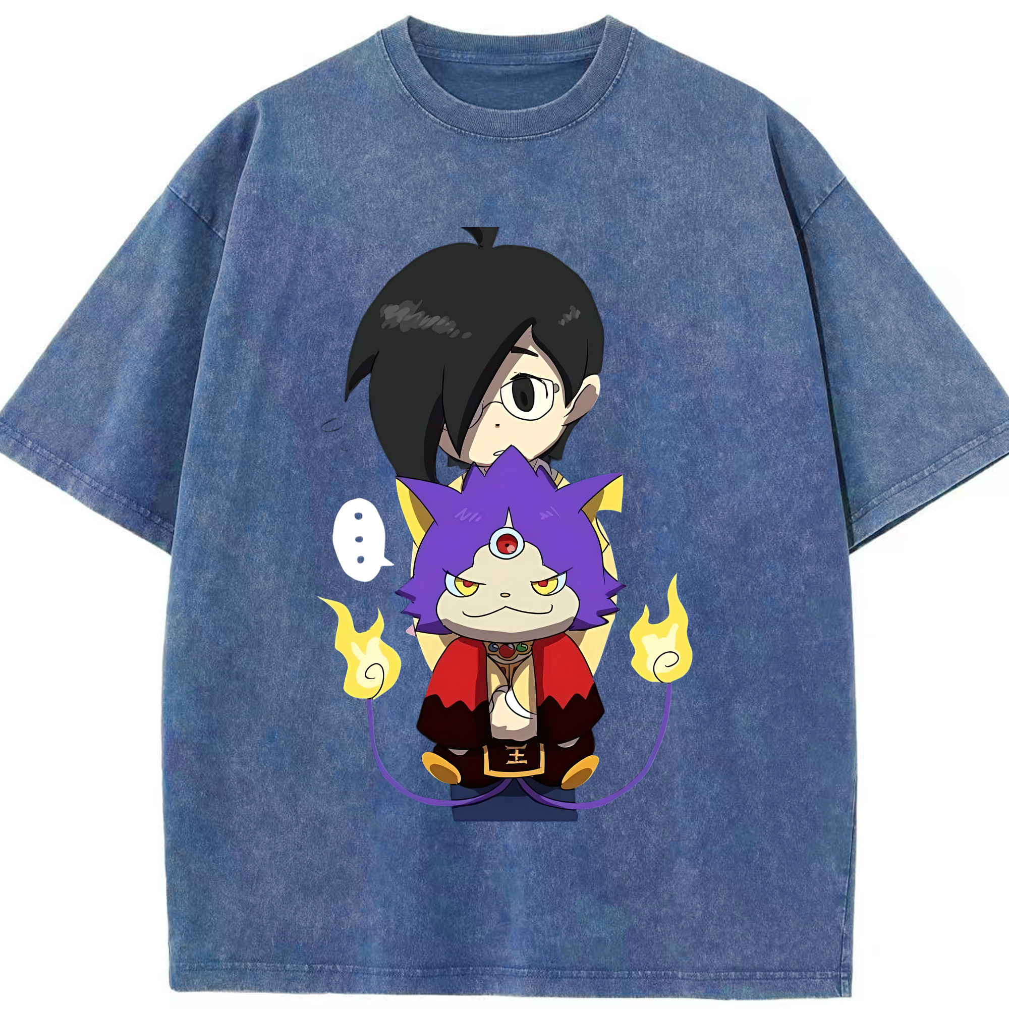 （画像用） 妖怪ウォッチ Yo-kai Watch 綿100% ヴィンテージ風 半袖Tシャツ（フロントプリント）