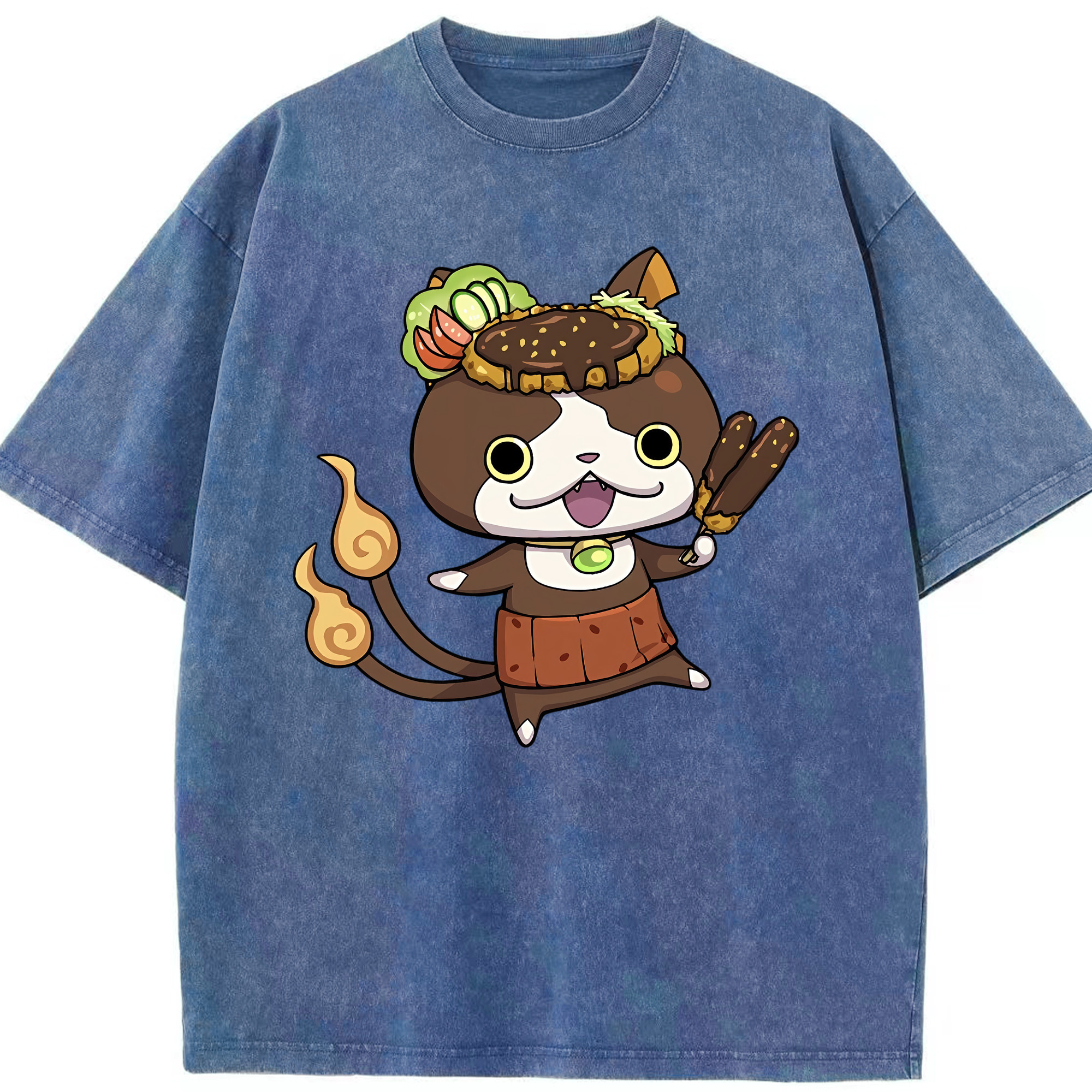 （画像用） 妖怪ウォッチ Yo-kai Watch 綿100% ヴィンテージ風 半袖Tシャツ（フロントプリント）