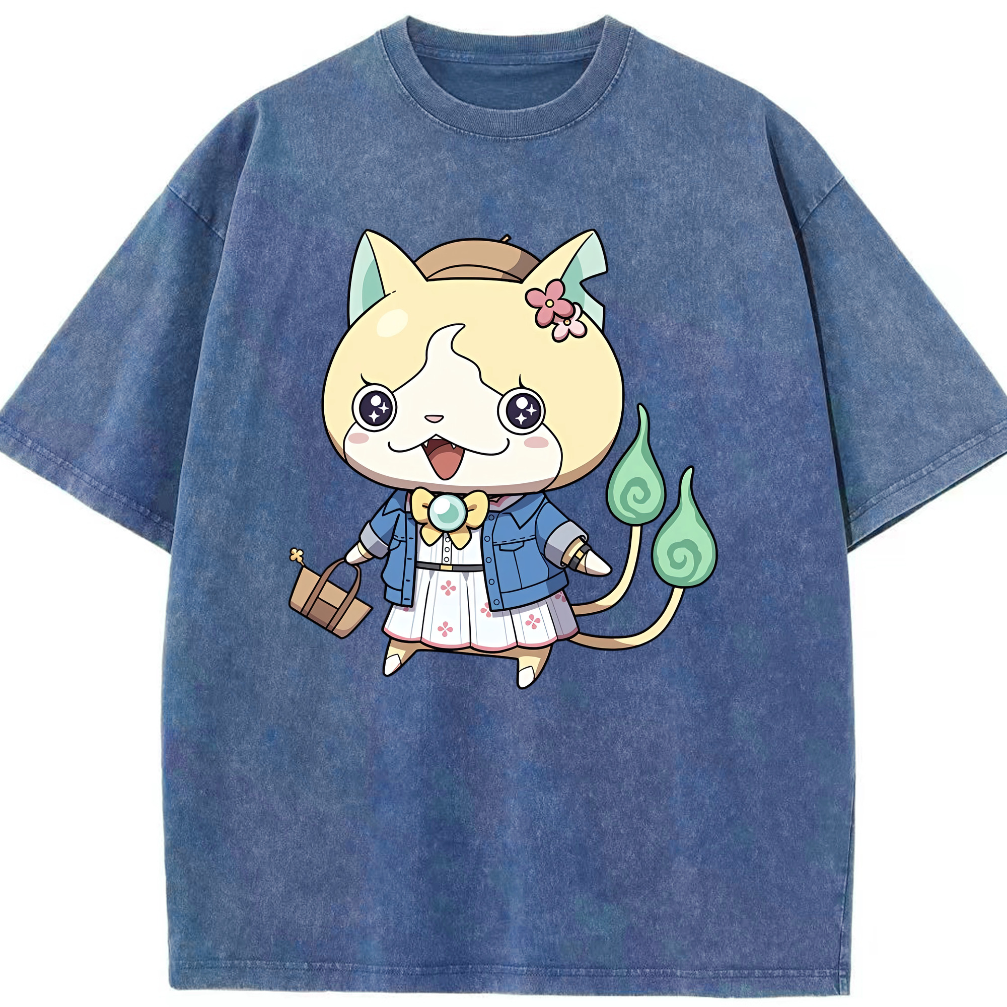 （画像用） 妖怪ウォッチ Yo-kai Watch 綿100% ヴィンテージ風 半袖Tシャツ（フロントプリント）